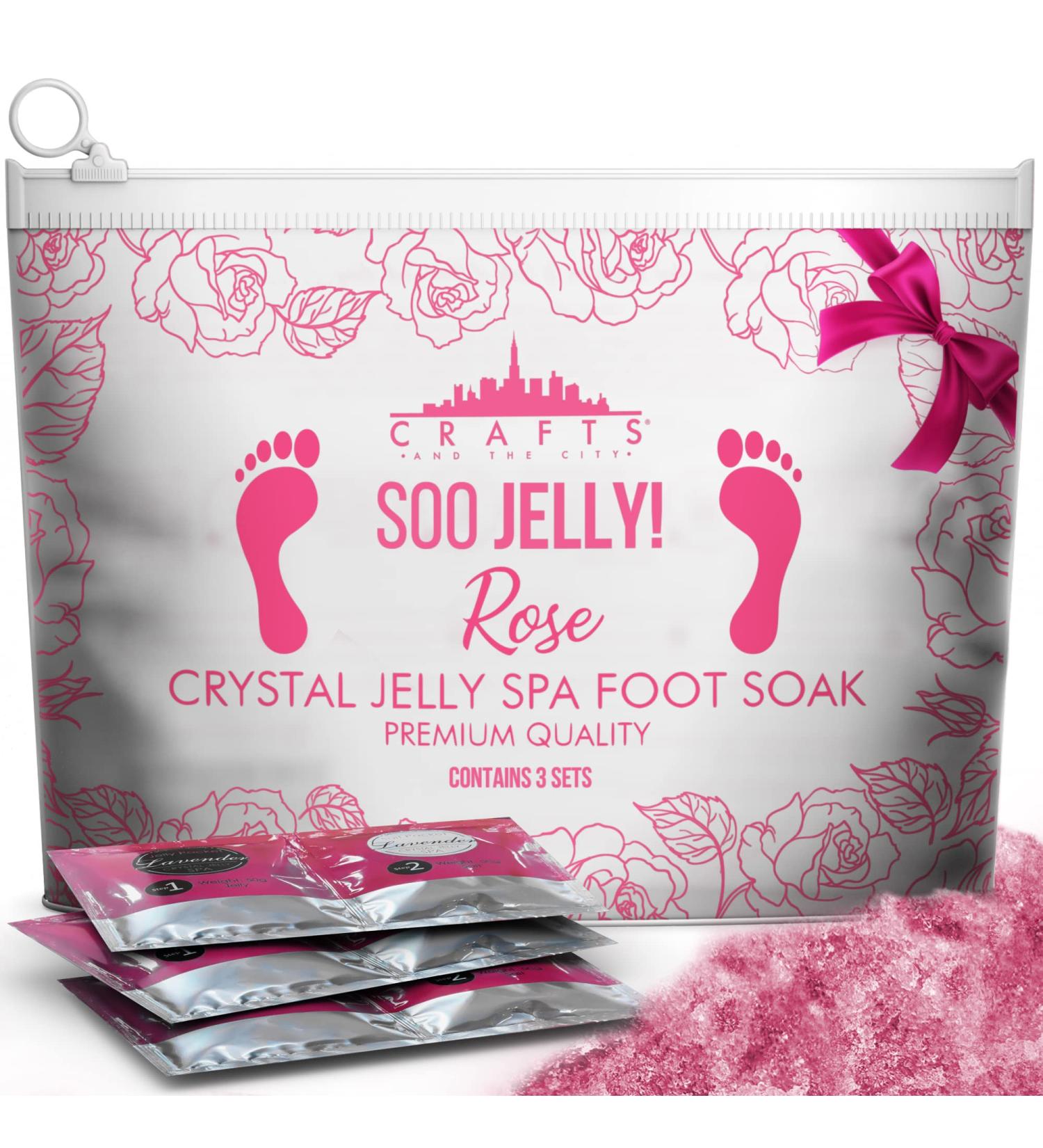 Jelly Pedicure Foot Soak for Dry Cracked Feet - Moisturizing Spa Pedi Soak with Damascus Rose - Foot Bath Salts for Relaxation - Foot Gel for Sore Feet - Buy Online on GoSupps.com