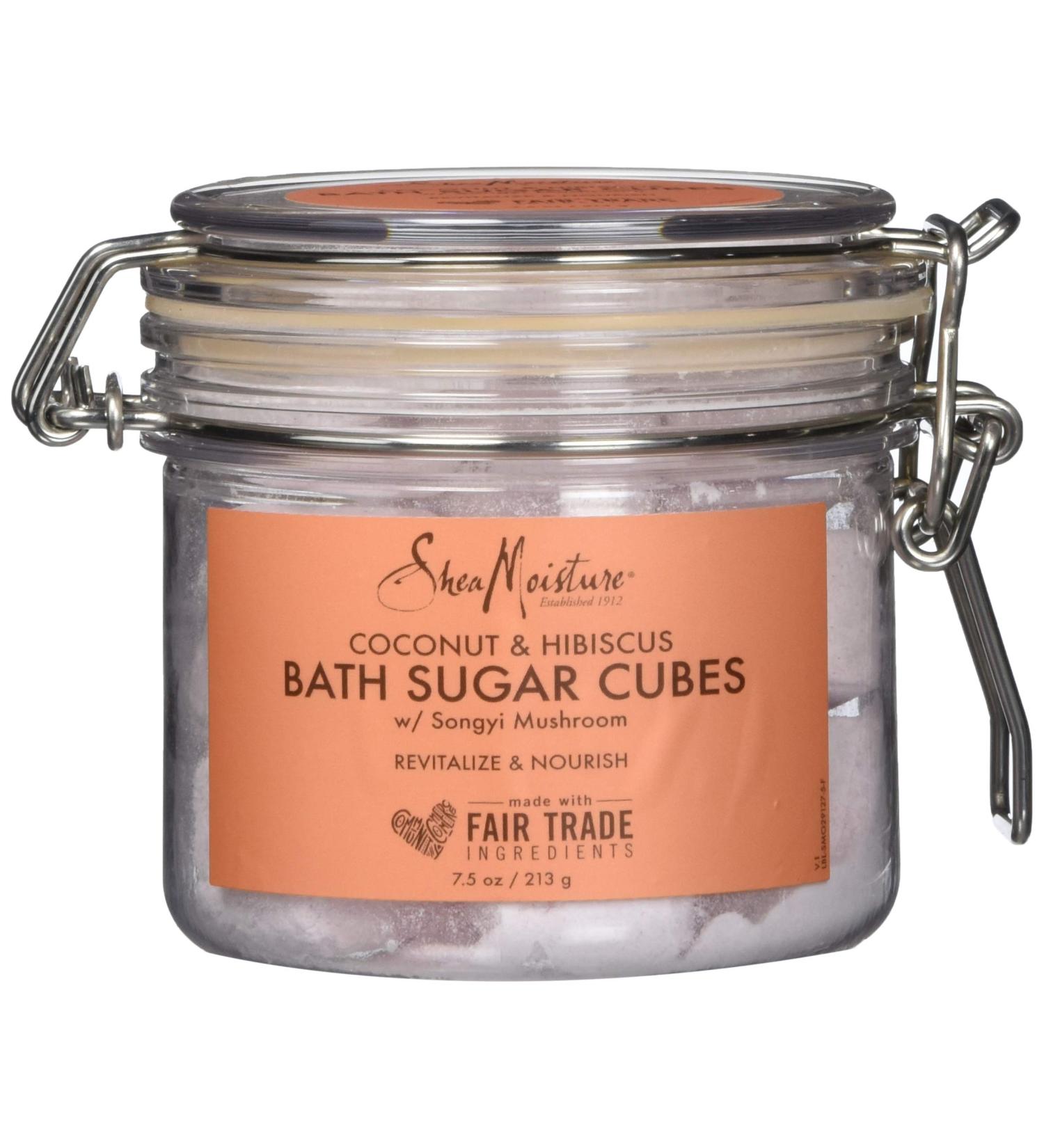 Shea Moisture Coconut and Hibiscus Bath Sugar Cubes - 7.5 oz | Exfoliating & Nourishing Body Scrub - Buy Online on GoSupps.com