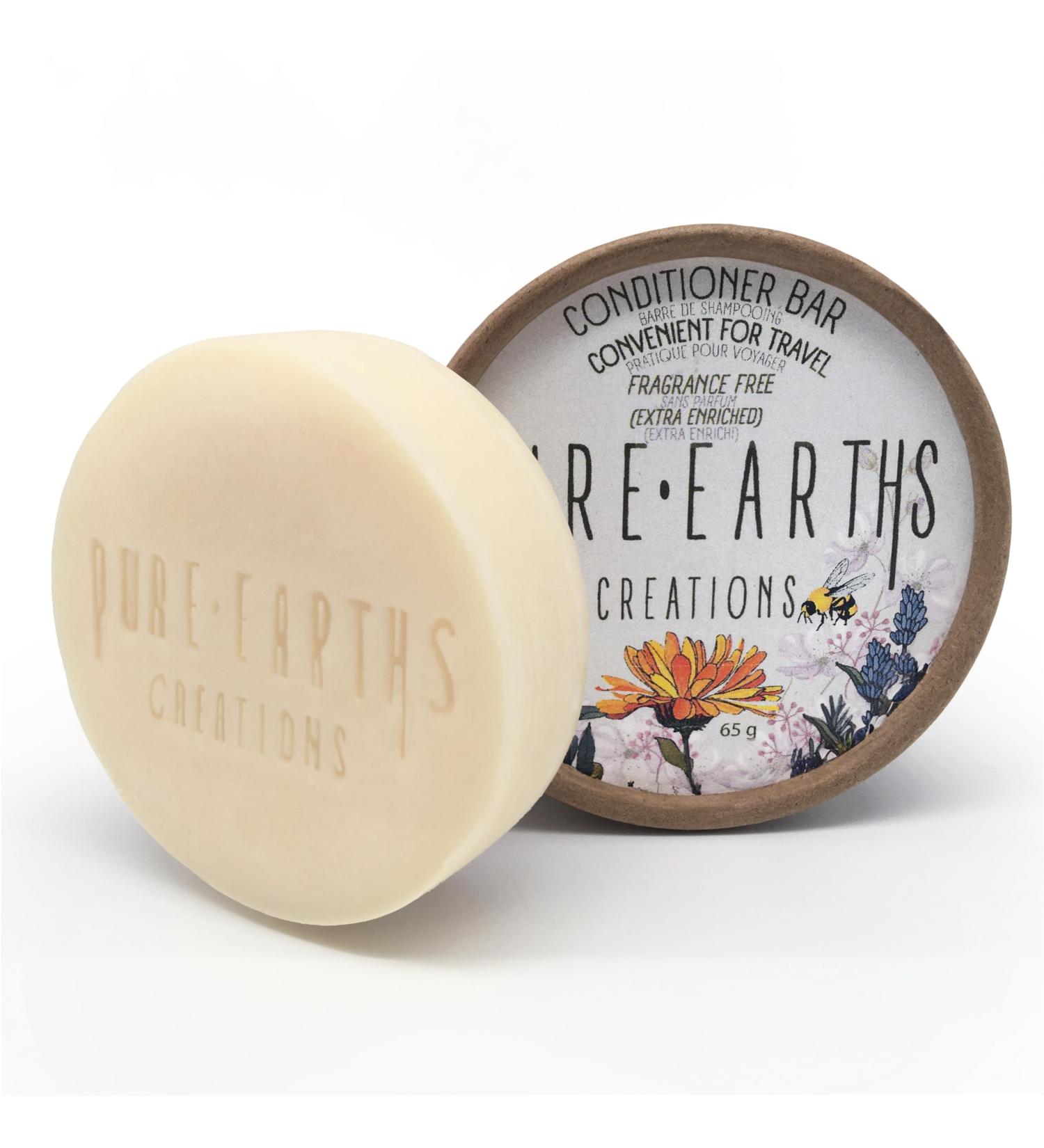 Pure Earths Creations Conditioner Bar (Fragrance Free - With Travel Case) Fragrance Free (With Travel Case)