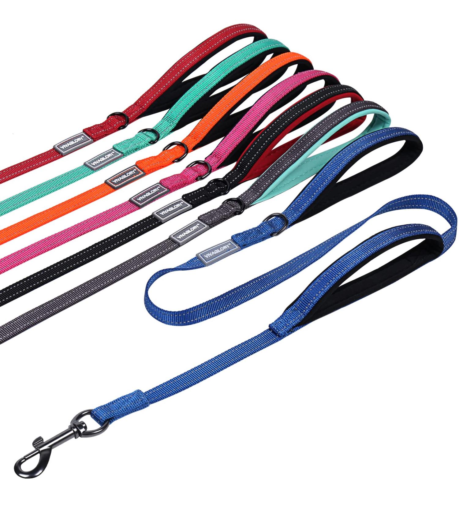 Vivaglory Traffic Handle Dog Leash - Reflective & Padded 1.8m Strong Metal Hook | Ideal for Training - Blue - Buy Online on GoSupps.com