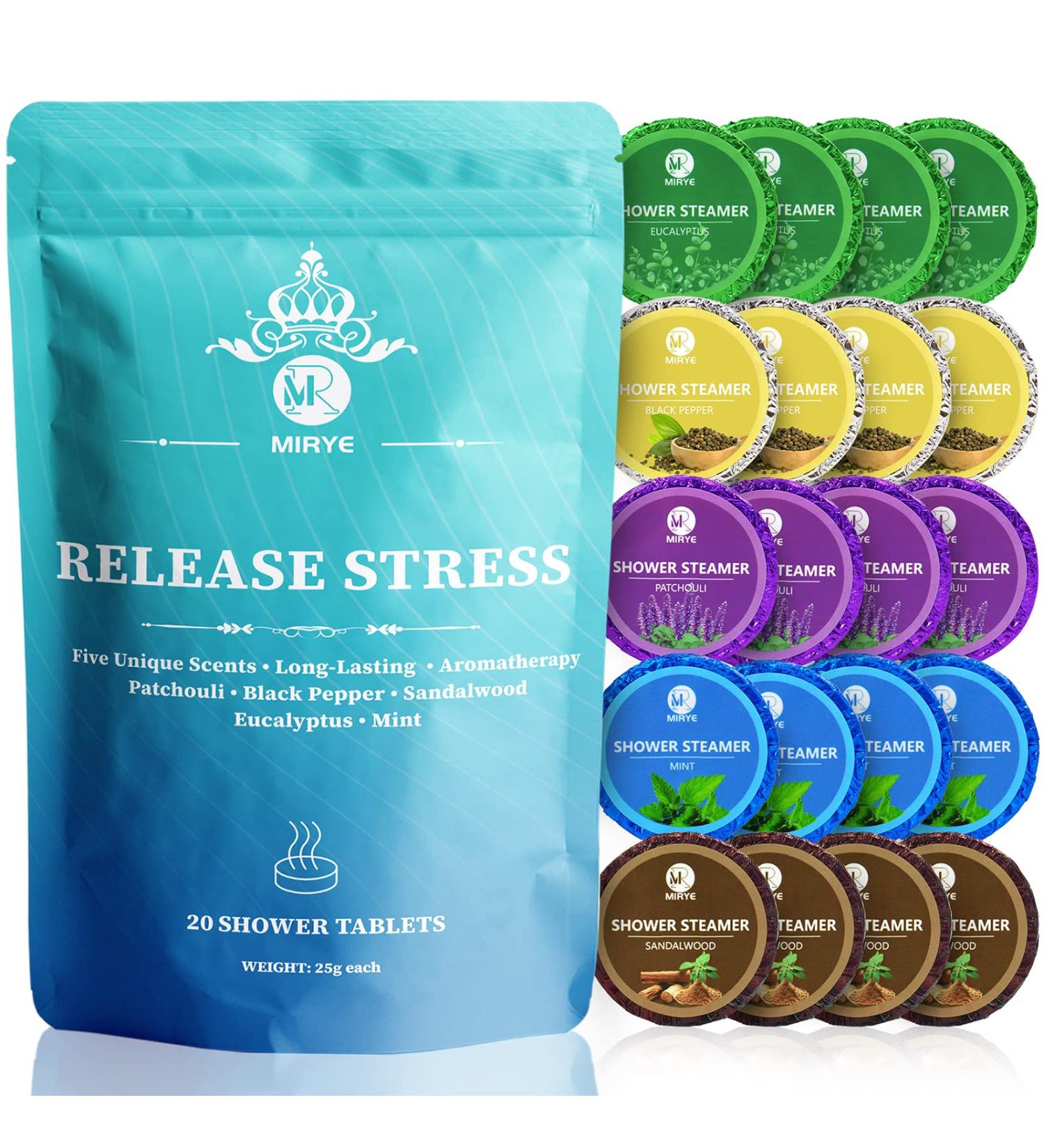 MR MIRYE 20-Pack Organic Shower Steamers with Essential Oils for Aromatherapy | Eucalyptus Mint Patchouli Black Pepper Sandalwood | Perfect Mothers Day Gift for Her - Buy Online on GoSupps.com