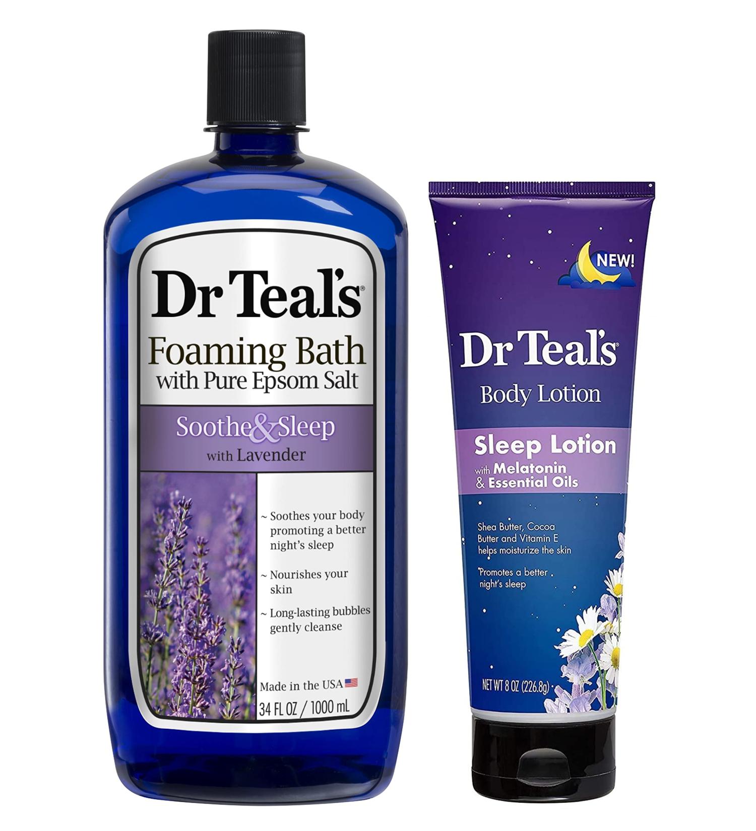Dr Teal's Mothers Day Gift Set - 2 Pack (42oz) - Lavender Foaming Bath & Nighttime Therapy Lotion for Better Sleep - Buy Online on GoSupps.com