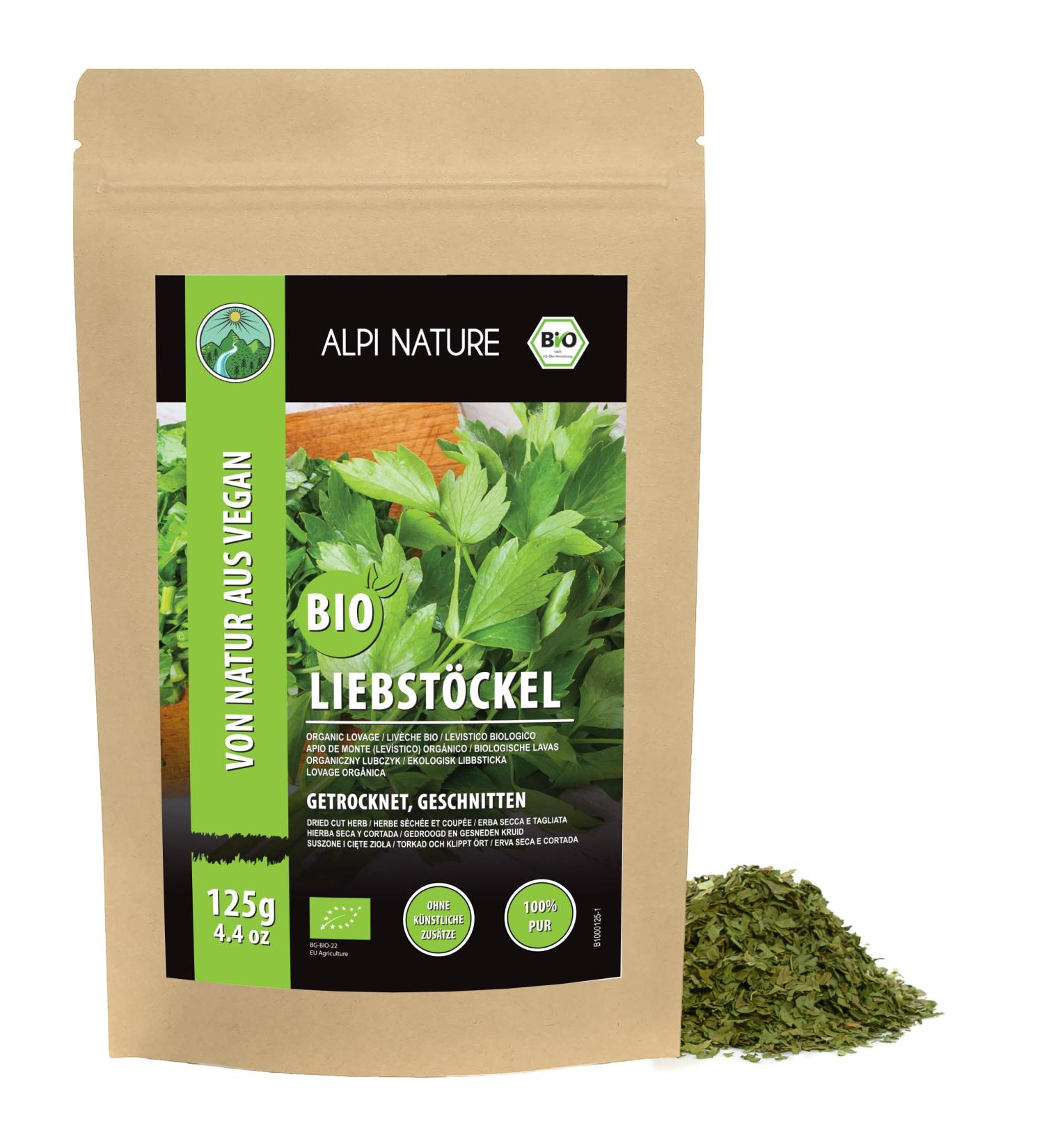 Alpi Investment OOD BIO lovage dried 125 g organic lovage round lovage from controlled organic cultivation lovage laboratory tested 100 pure and natural - Buy Online on GoSupps.com