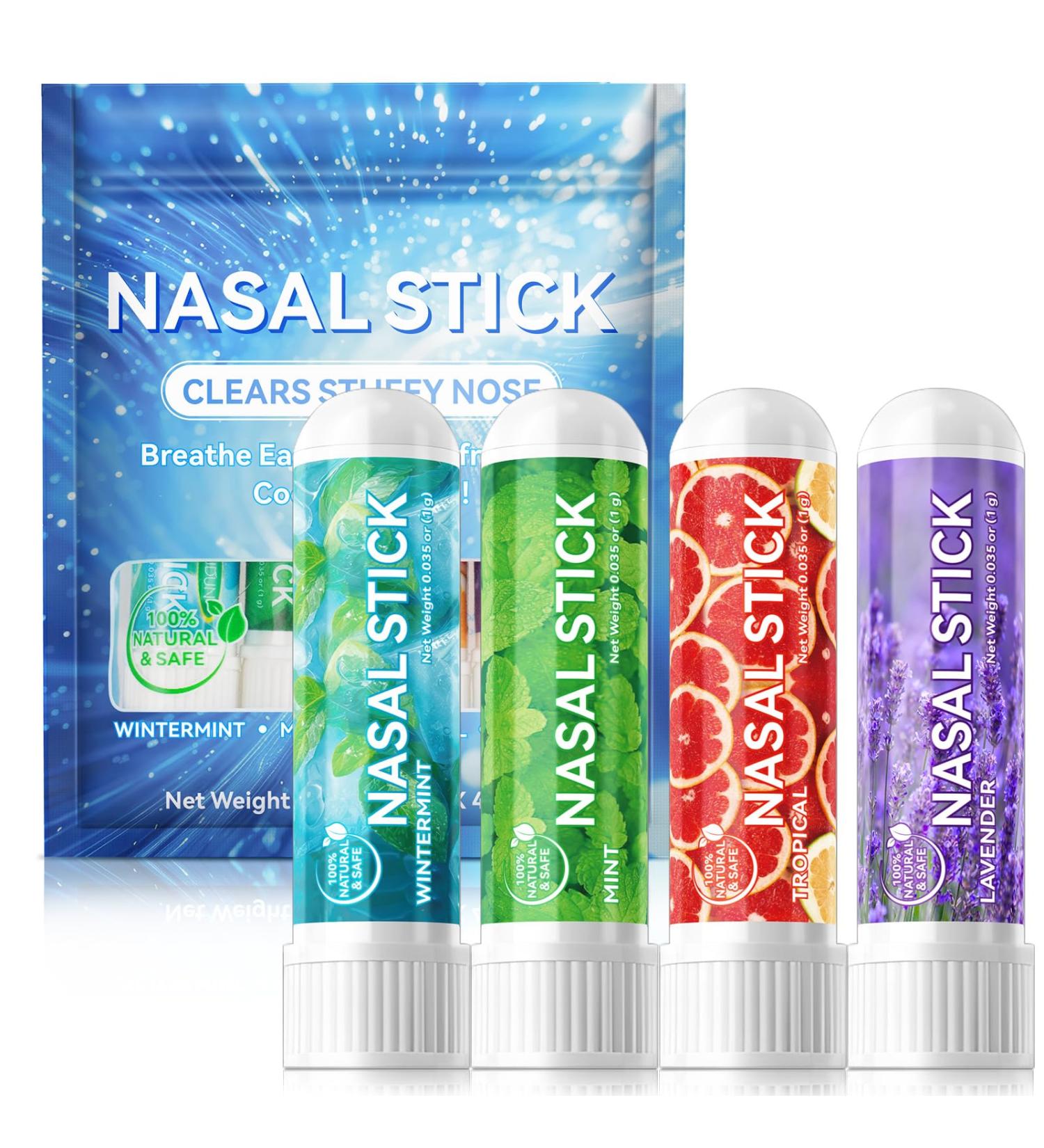 Ruduwu Nasal Stick 4 Pack Nose Inhaler Stick Nasal Inhaler Boost Energy Set Sinus & Congestion Relief Daily Relaxation Stress Relief Pure Natural Ingredients - Buy Online on GoSupps.com