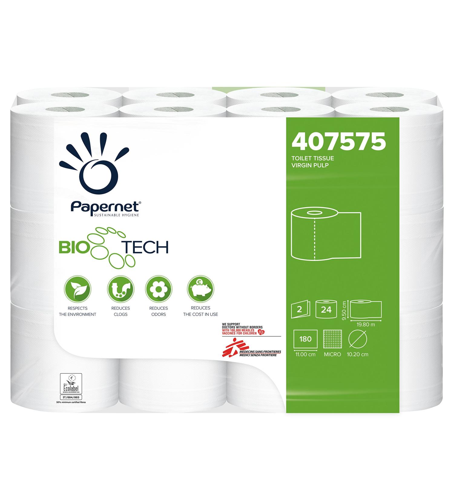 BioTech paper 24RT 2-ply 19.80 m 180 tears White 1 piece (pack of 24)