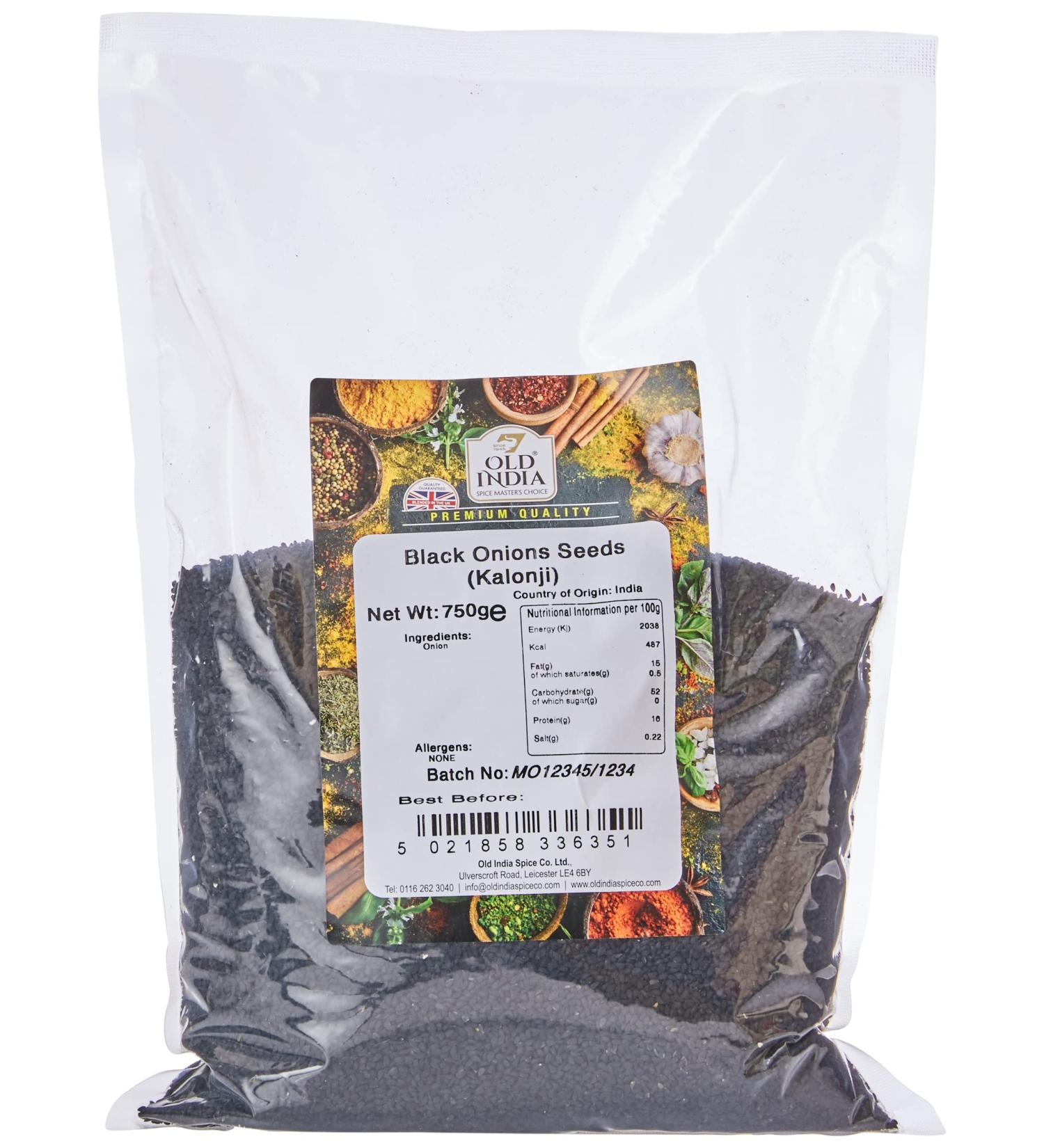 Old India Black Onions Seeds (Kalonji) 750g - Premium Quality Spices for Cooking - Buy Online on GoSupps.com