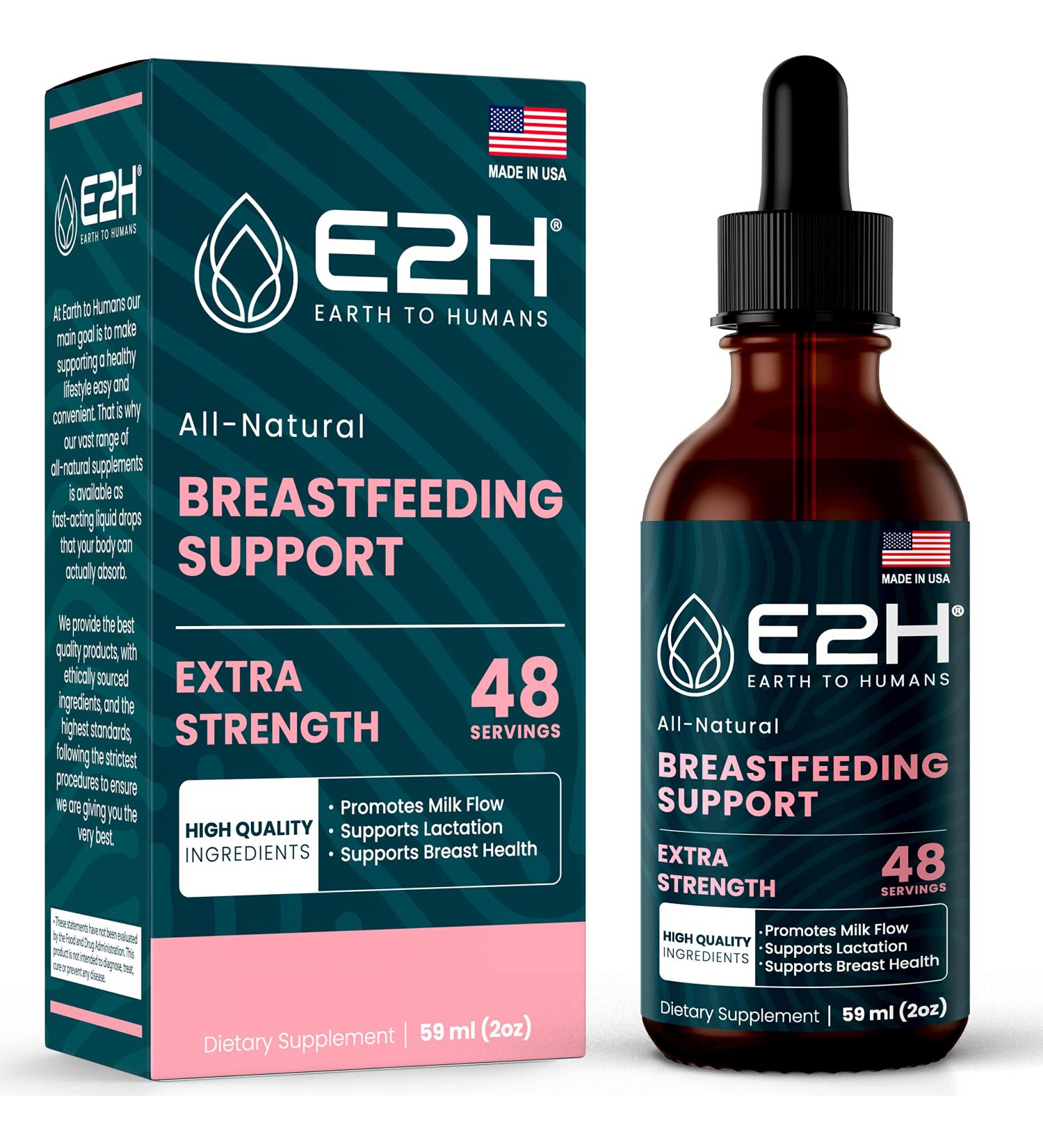 E2H Breastfeeding Supplement and Lactation Support - Liquid Lactation Supplement - Contains Fenugreek Milk Thistle Fennel and More - No Alcohol - Vegan - 2 Fl Oz 2 Fl Oz (Pack of 1) - Buy Online on GoSupps.com