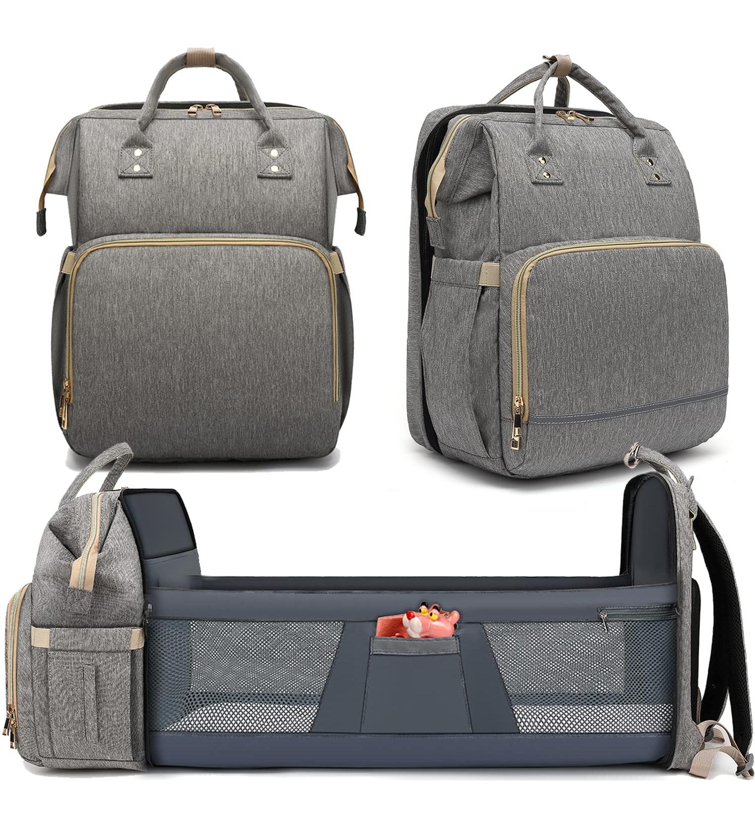 Baby Diaper Bag Backpack with Changing Station - Large Grey Diaper Bag for Baby Girl Boy Dad Mom | Baby Shower Gifts & Registry | Newborn Essentials - Buy Online on GoSupps.com