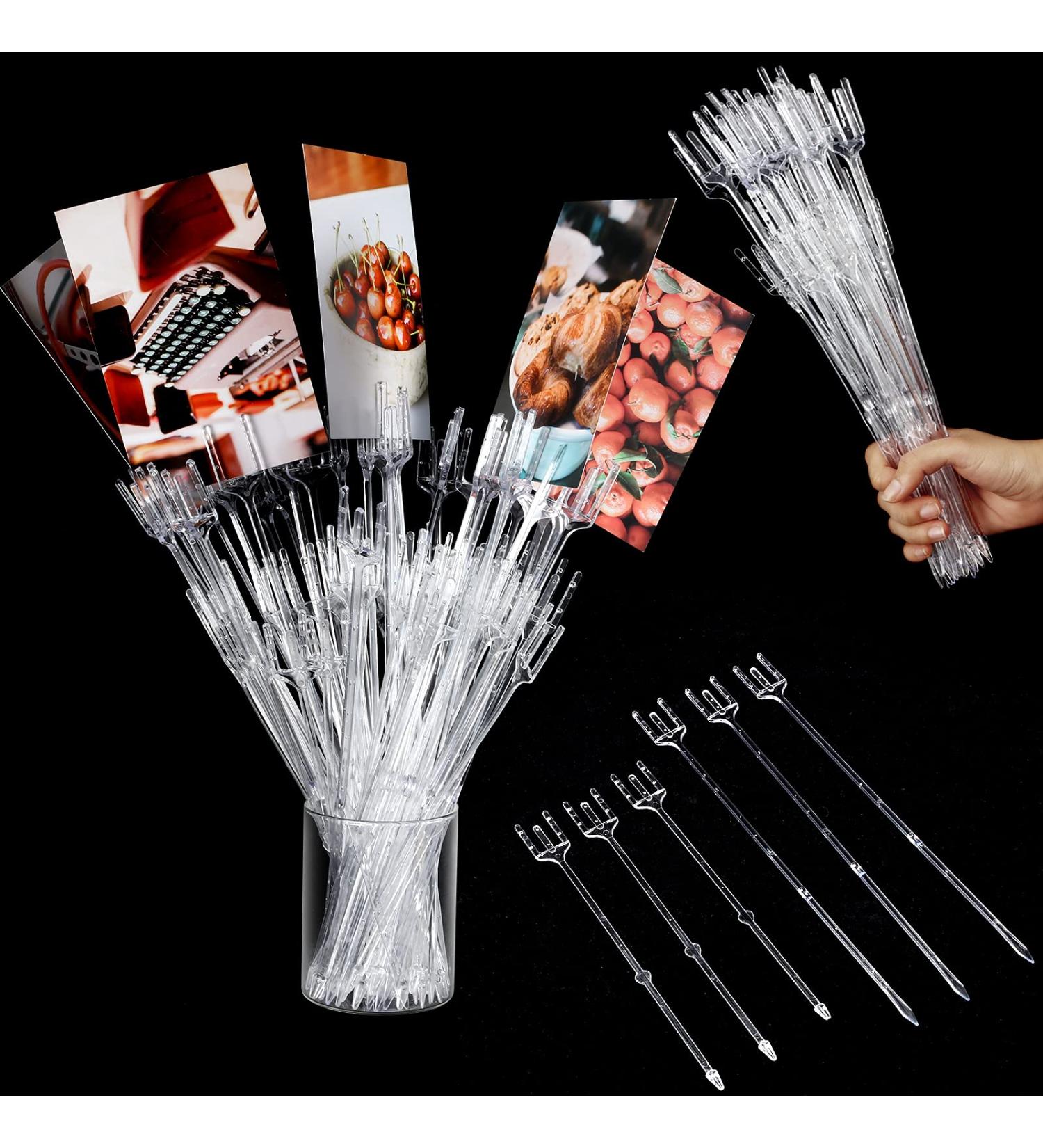 100 Piece Plastic Floral Picks - 9.4 & 12.2 Inch Straight Head Fork Shape Flower Picks for Cards, Photos, Floral Arrangement, Home Decor, Weddings, Parties - Buy Online on GoSupps.com