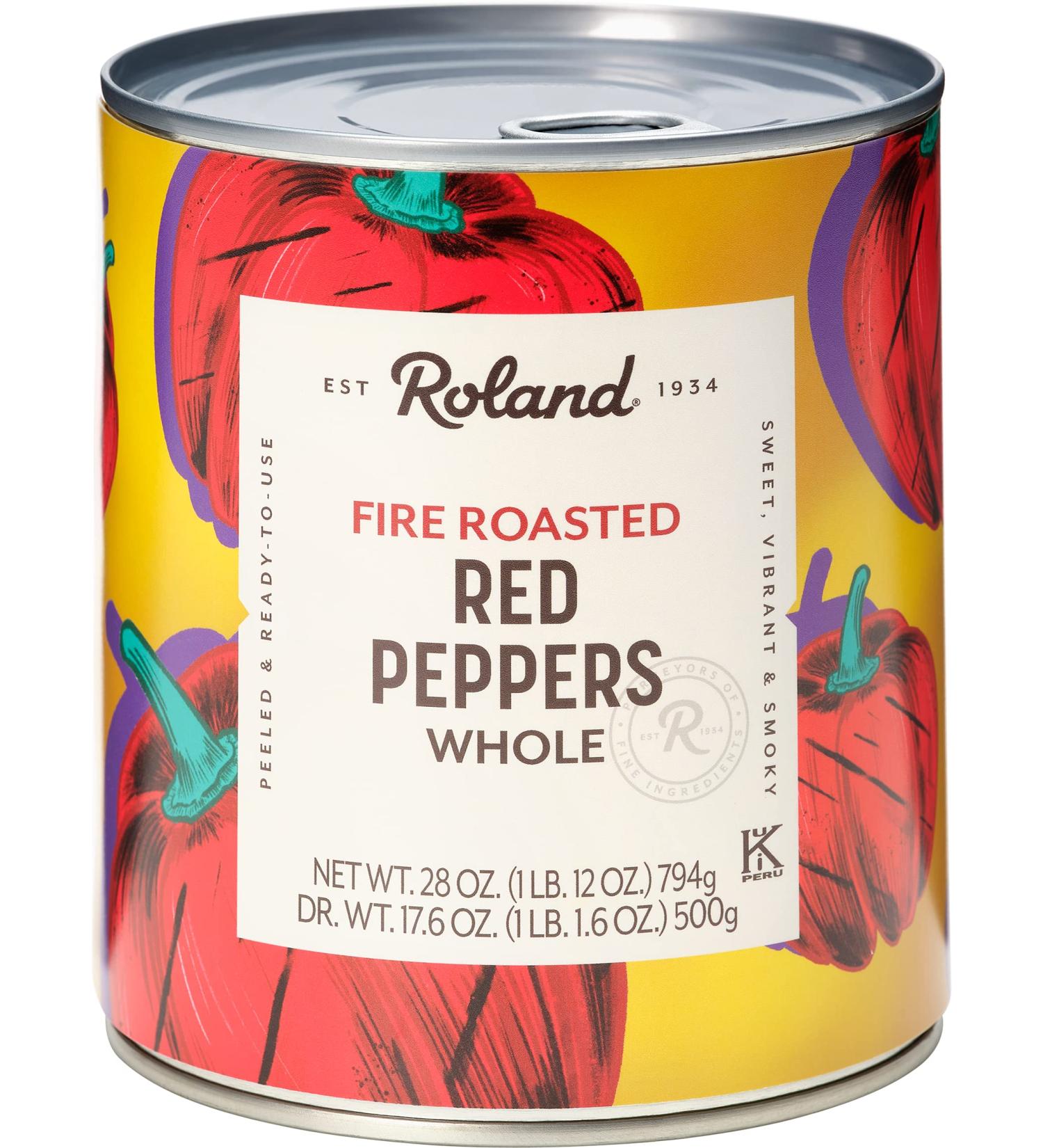 Roland Foods Fire Roasted Red Peppers 28oz Whole Specialty Imported - Pack of 4 - Buy Online on GoSupps.com