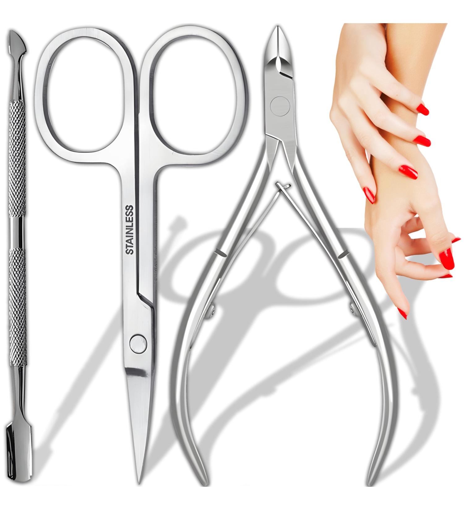 Retoo Nail Skin Remover Set - 4-Part Stainless Steel Manicure & Pedicure Tools | Nagelhautber Zange & Schere for Effortless Nail Care - Buy Online on GoSupps.com
