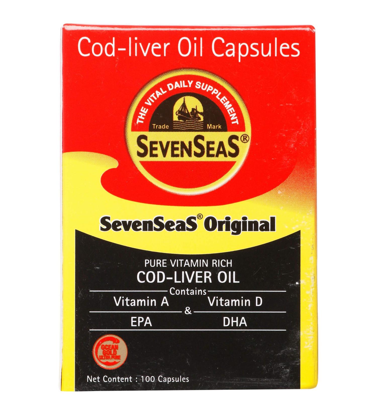 Seacod Cod-liver Oil Capsules Omega-3 Fatty Acid Vitamin A Vitamin D 100 Capsules - Buy Online on GoSupps.com