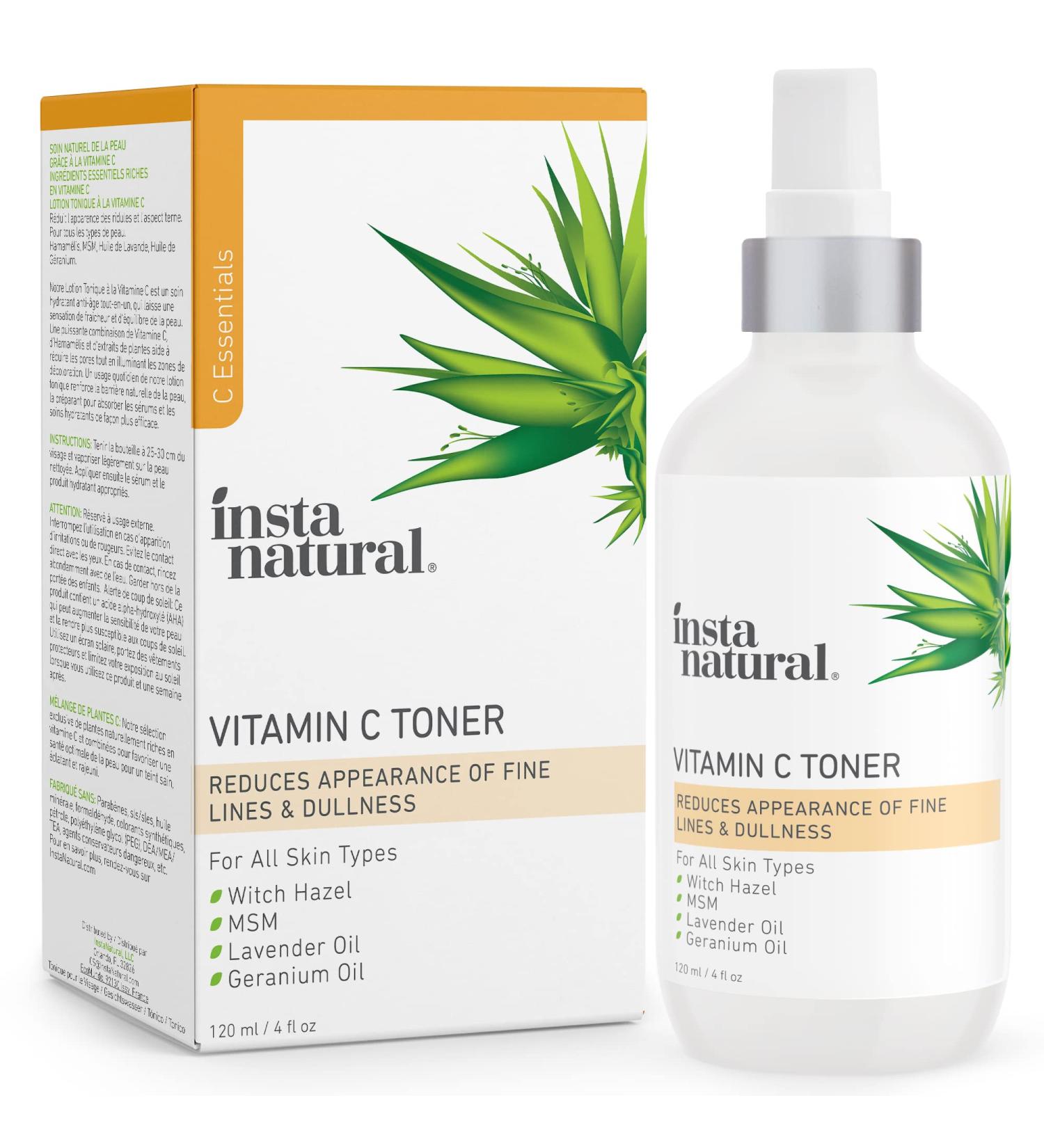 InstaNatural Vitamin C Toner - Refreshing Skin Care 4 fl oz (120 ml) - Buy Online on GoSupps.com