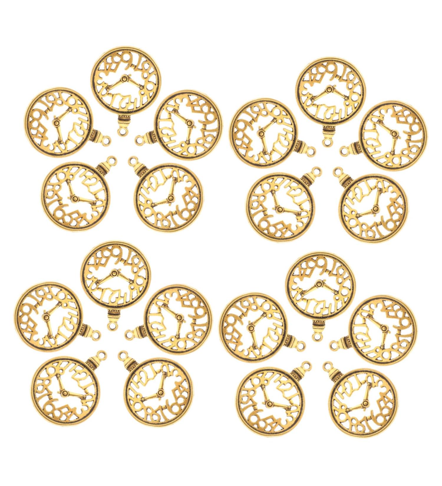 60 Pcs Clock Accessories Clocks Jewlery Charm Bracelets DIY Pendant Charms Supplies Bell Shaped 3.6X2.8cm Golden - Buy Online on GoSupps.com