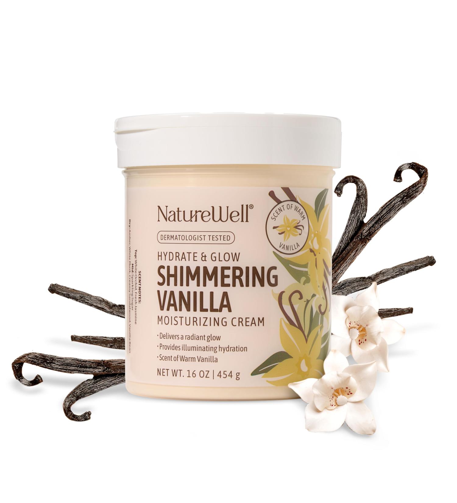 NATURE WELL Shimmering Vanilla Hydrate & Glow Moisturizing Cream For Face & Body Intensely Nourishing & Softening Delivers A Sparkling Radiance & Illuminating Hydration Warm Vanilla Scent 16 Oz - Buy Online on GoSupps.com