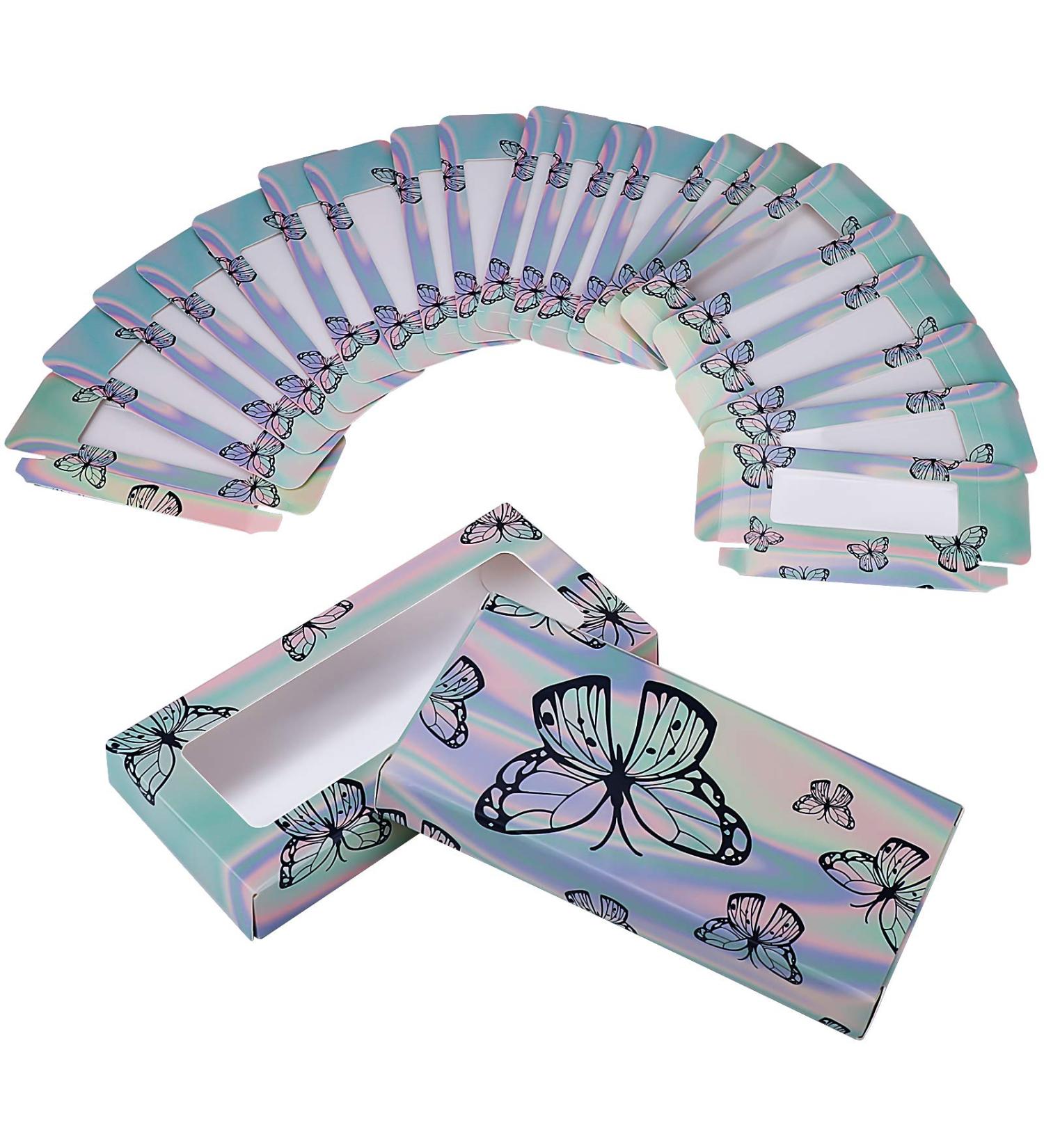 MWoot 24-Piece Butterfly Print Eyelash Packaging Box | Empty Storage for False Eyelashes & Care Tools - Buy Online on GoSupps.com