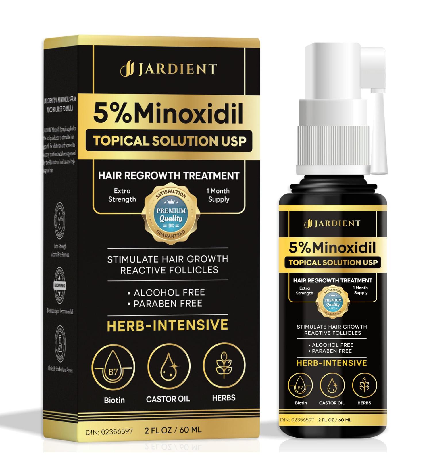 Minoxidil for Women & Men - 5% Beard Growth Spray with Biotin | Extra Strength Hair Regrowth - 2 Fl Oz - Buy Online on GoSupps.com