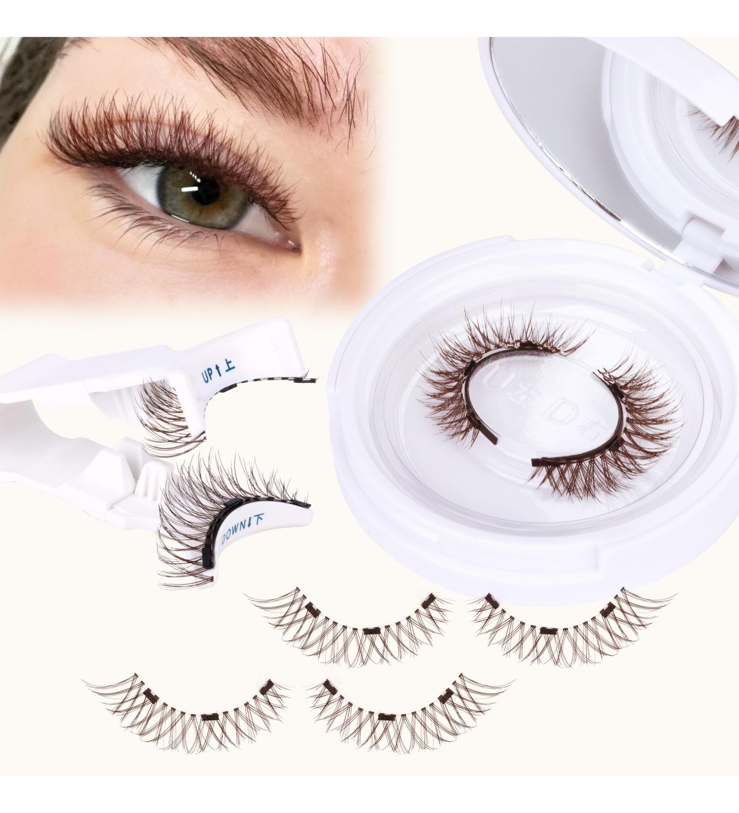 Magnetic Brown Eyelashes | No Glue Needed | Wispy False Lashes with Applicator | 1 Pair - Buy Online on GoSupps.com