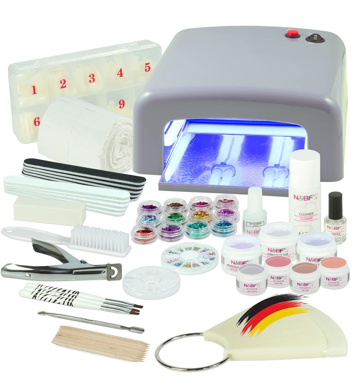 Nails Factory UV Gel Nagelstudio Starter Set - Ultimate Nail Art Kit with UV Lamp & Soft Nudes Gel - Perfect for Beginners - Buy Online on GoSupps.com