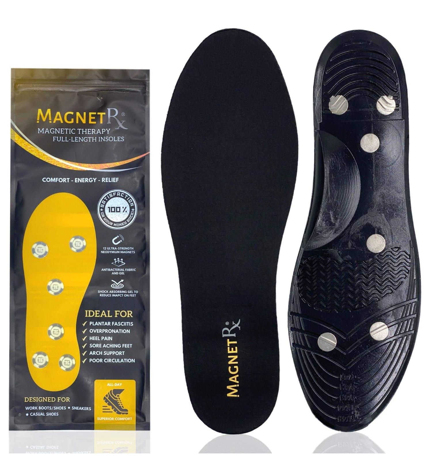 MagnetRX Gel Comfort Magnetic Shoe Insoles for Plantar Fasciitis - Women's US 5-10 / EU 35-40 - Buy Online on GoSupps.com
