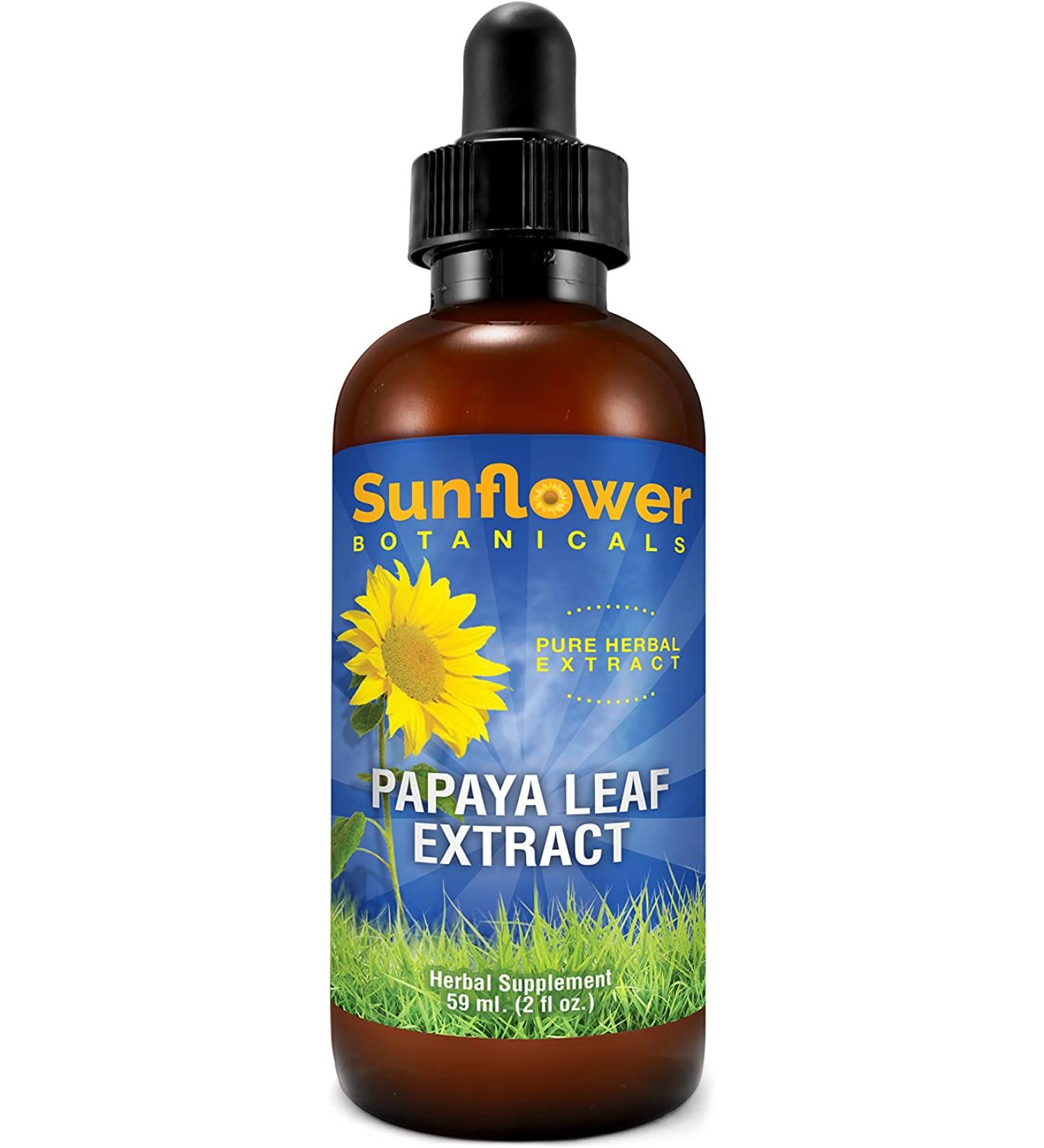 Sunflower Botanicals Papaya Leaf Extract 2 oz. Dropper Bottle - Vegan  Non-GMO  All-Natural - Buy Online on GoSupps.com