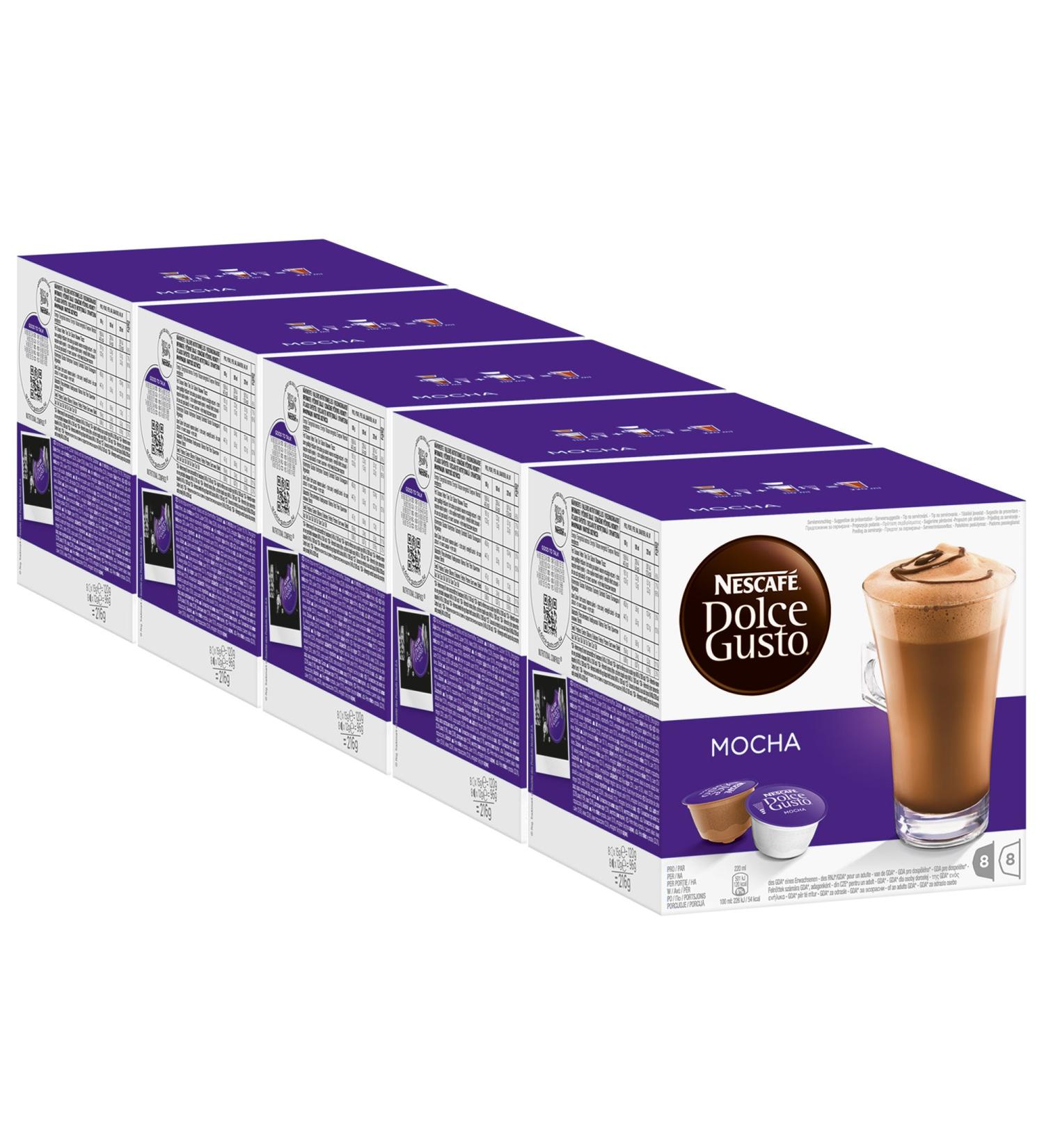 Nescaf Dolce Gusto Mocha Pack of 5 5 x 16 Capsules (40 servings) - Buy Online on GoSupps.com