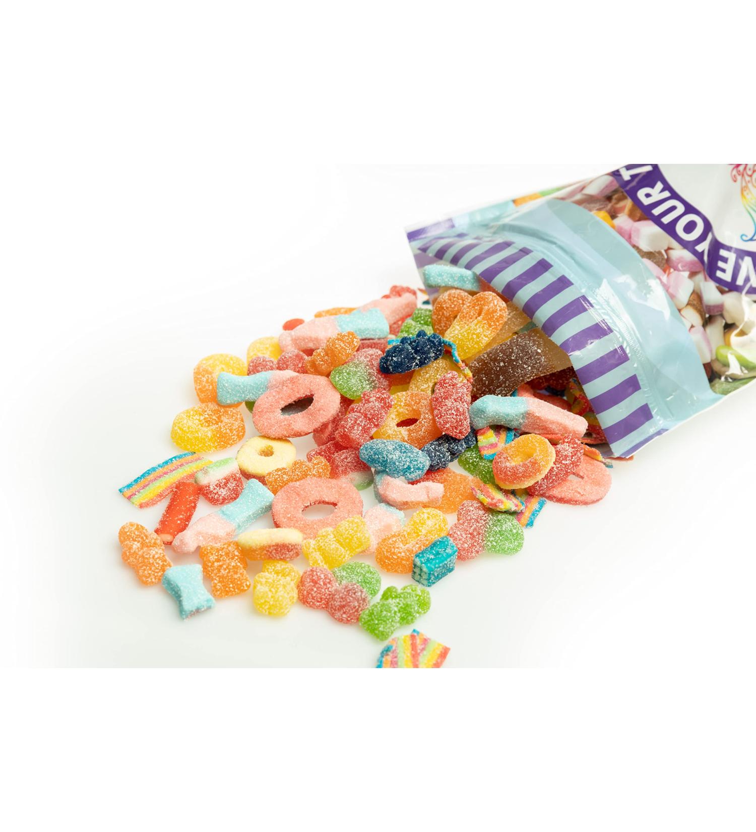 Large 1kg Retro Pouch of Classic Sour & Fizzy Sweet Assortment Pick n Mix Sweets Gift Bag - Large Pouch of Sour Fizzy Chewy Gummy Candy Jelly Treats Selection - Buy Online on GoSupps.com