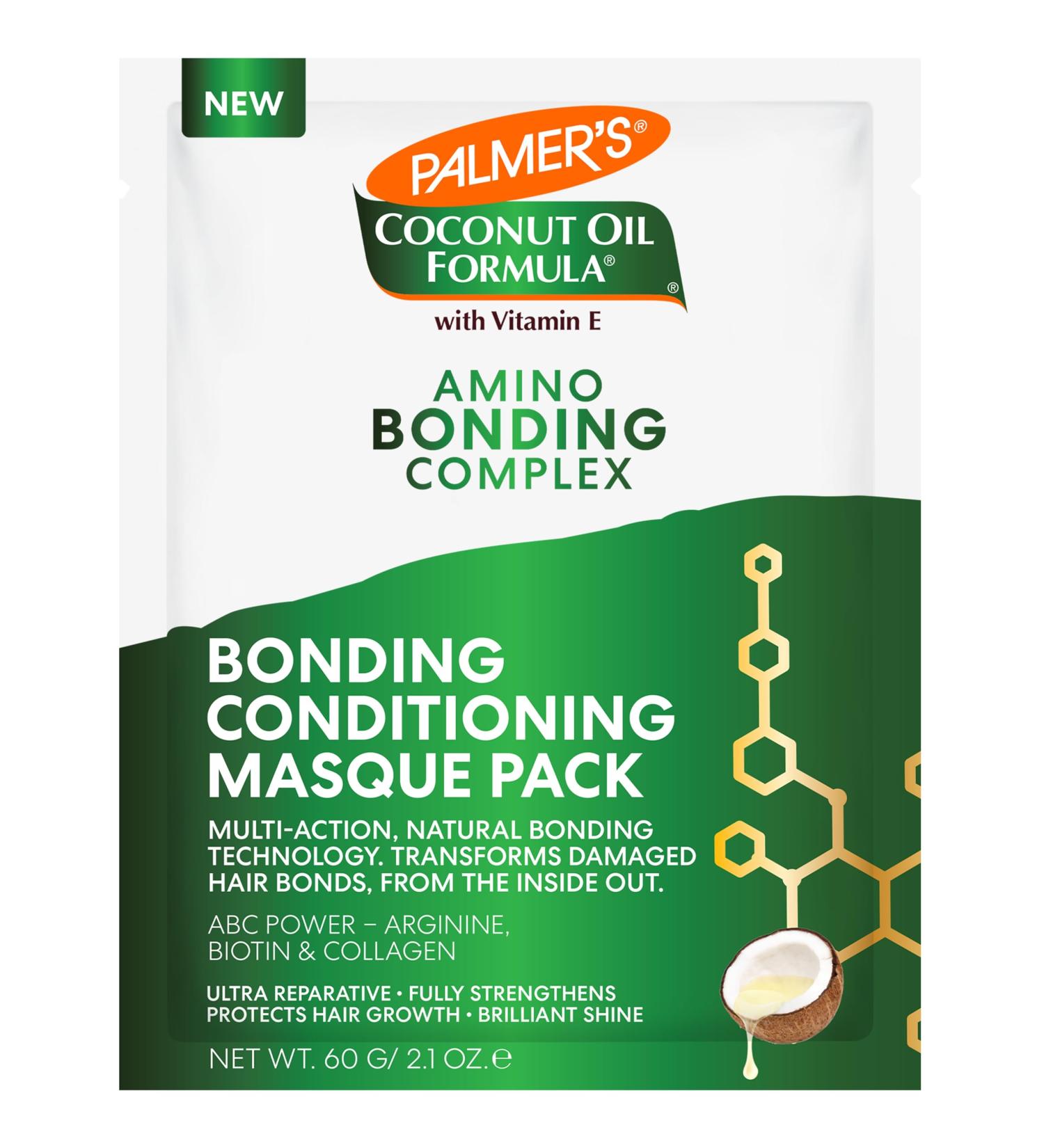Palmer's Amino Bonding Complex Hair Mask - Intense Conditioning Masque with Coconut Oil & Vitamin E Heat Protectant Anti-Frizz Shine & Growth - 2.1 oz Packette - Buy Online on GoSupps.com
