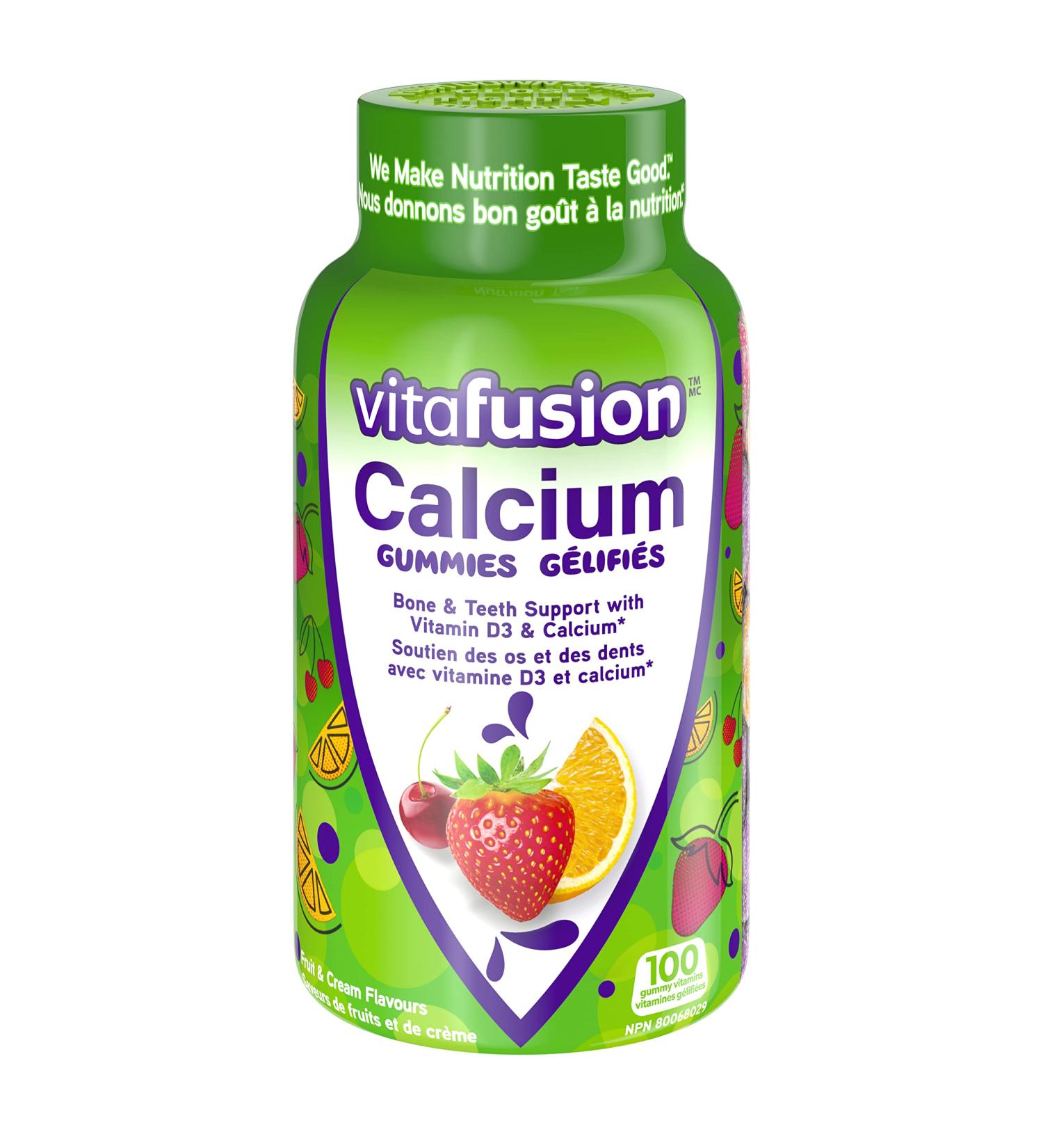 Vitafusion Calcium Adult Vitamin Gummies Strong Bones and Teeth Prevents Osteoperosis Muscle Function 100 Count (1.5-Month Supply) Packaging May Vary - Buy Online on GoSupps.com