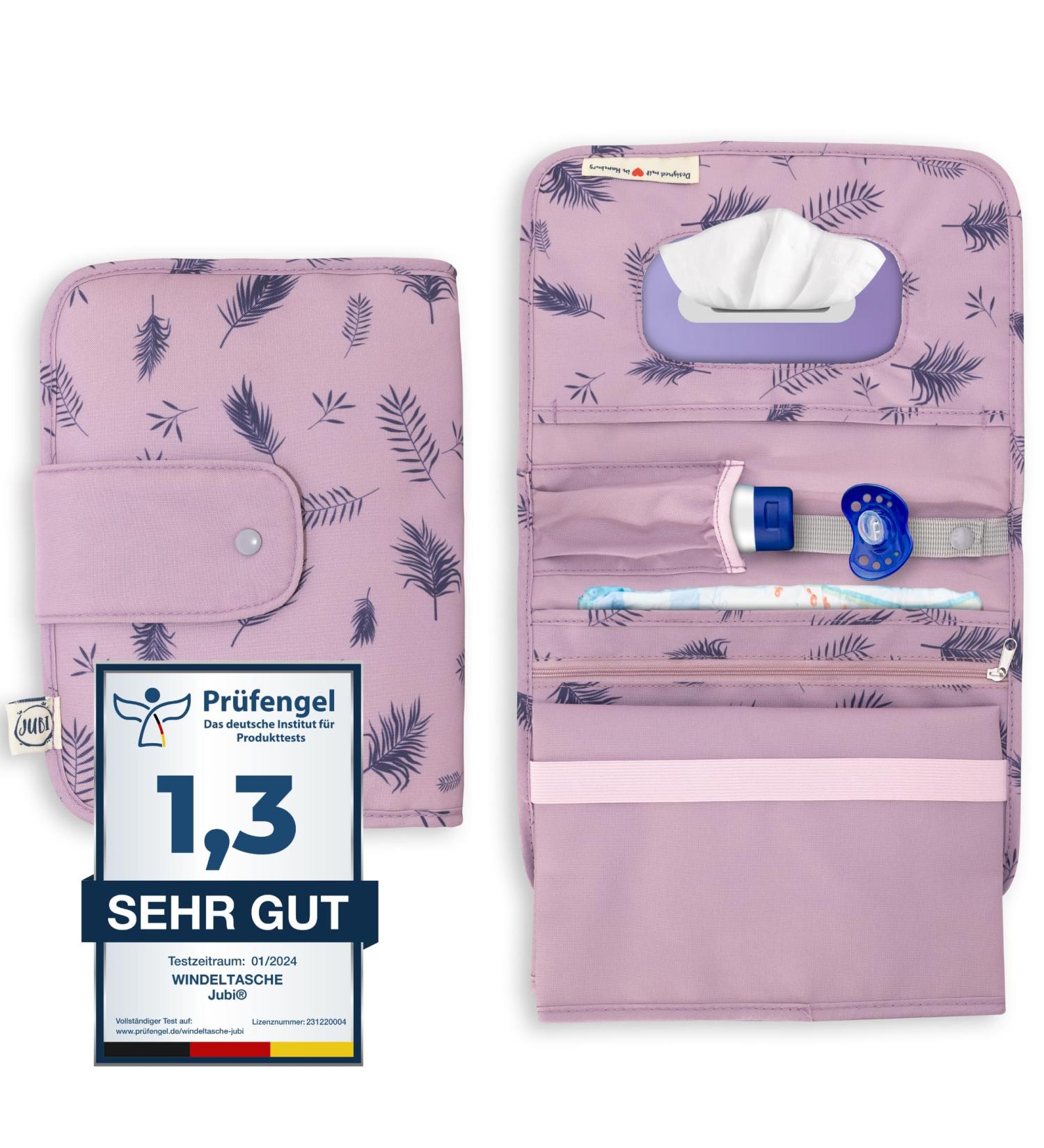 Jubi Small Purple Diaper Bag with Changing Mat & Extra Space - Stylish & Practical for On-the-Go Parents - Buy Online on GoSupps.com