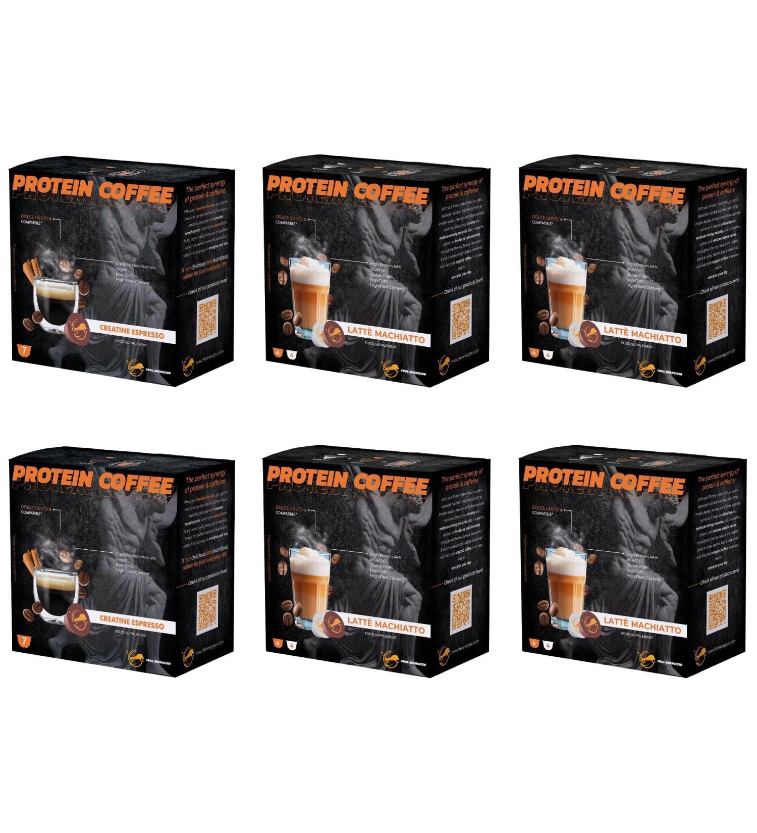  FROL Explorer Ltd Protein Macchiato Capsules & Creatine Espresso High Protein Coffee & Enriched Espresso 6 Boxes - Buy Online on GoSupps.com