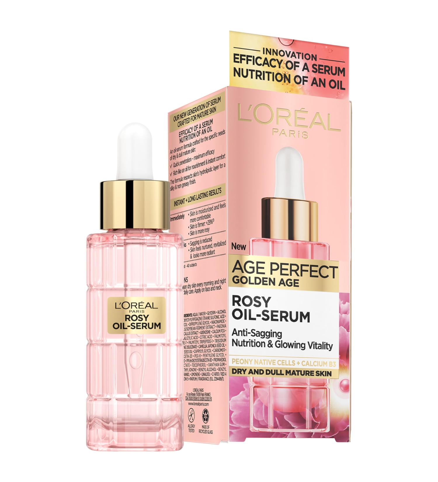 L'Oreal Paris Age Perfect Golden Age Rosy Oil Face Serum Boosts Skin Radiance & Brightens Complexion 30ml  - Buy Online on GoSupps.com