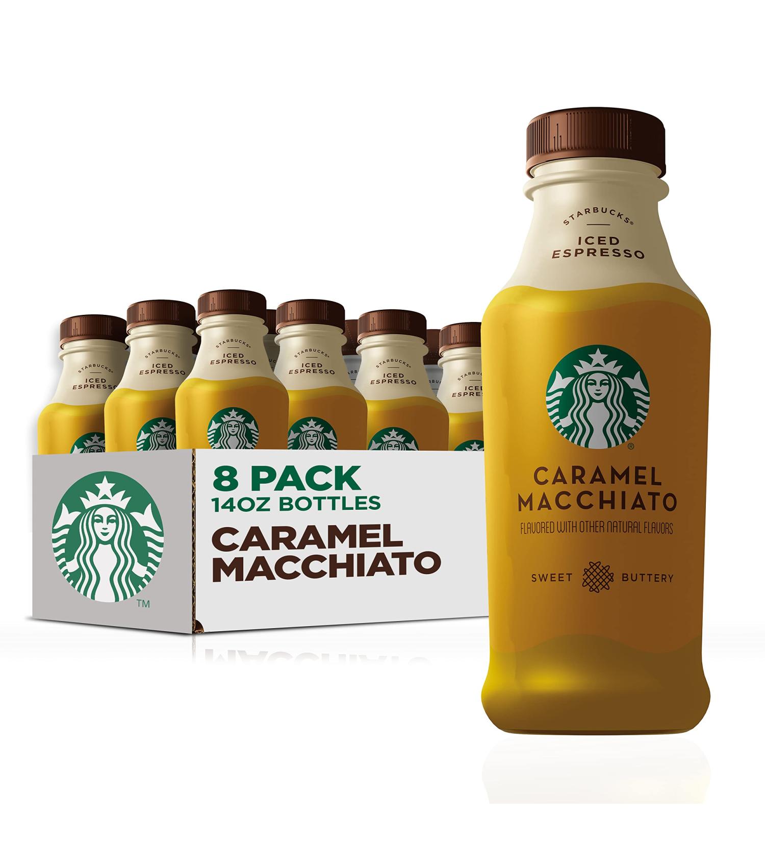 Starbucks Iced Espresso Caramel Macchiato 14oz Bottles - 8 Pack - Buy Online on GoSupps.com