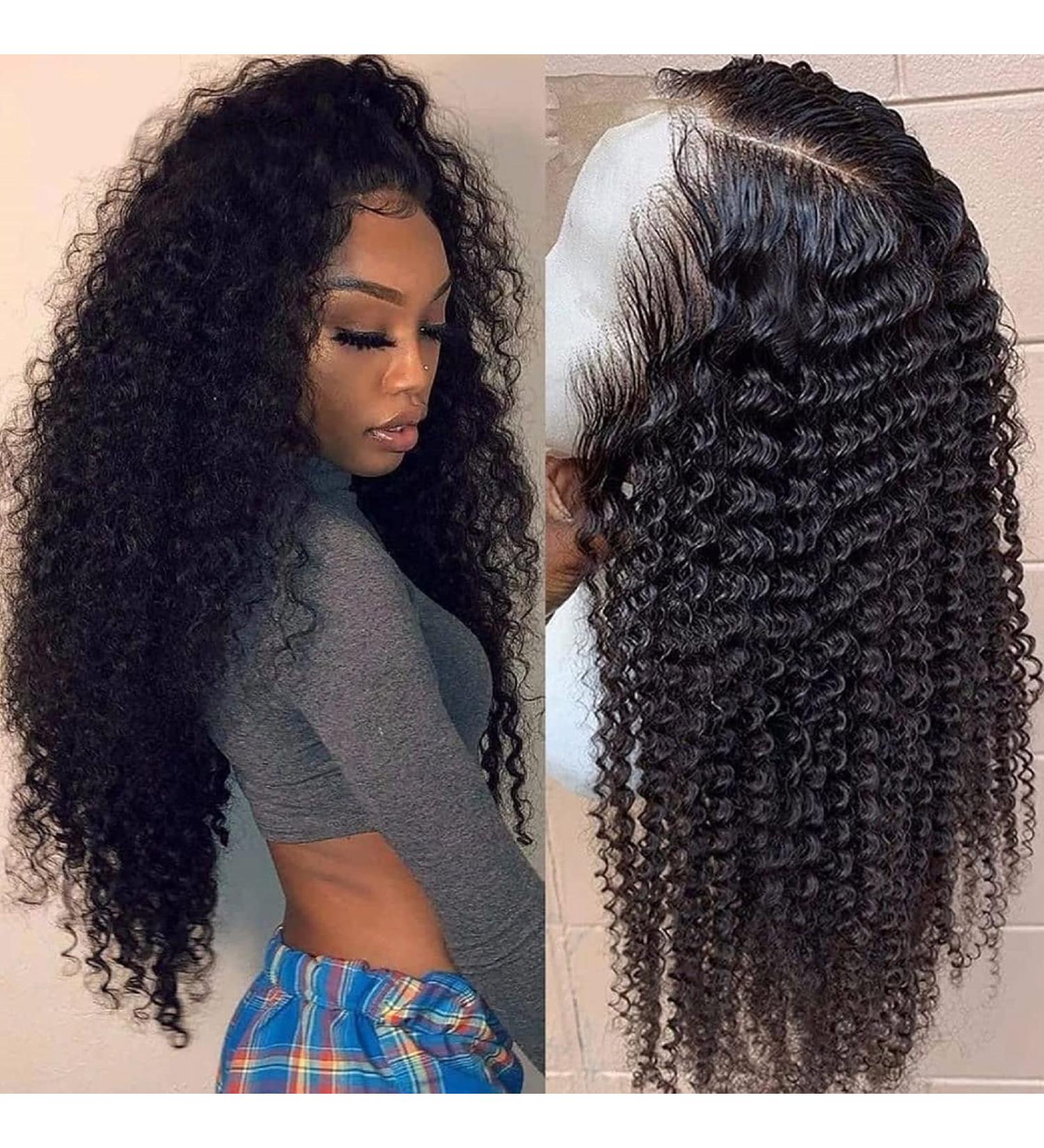 20 Inch BLY Lace Front Afro Curly Wig - 150% Density Human Hair for Black Women - Buy Online on GoSupps.com