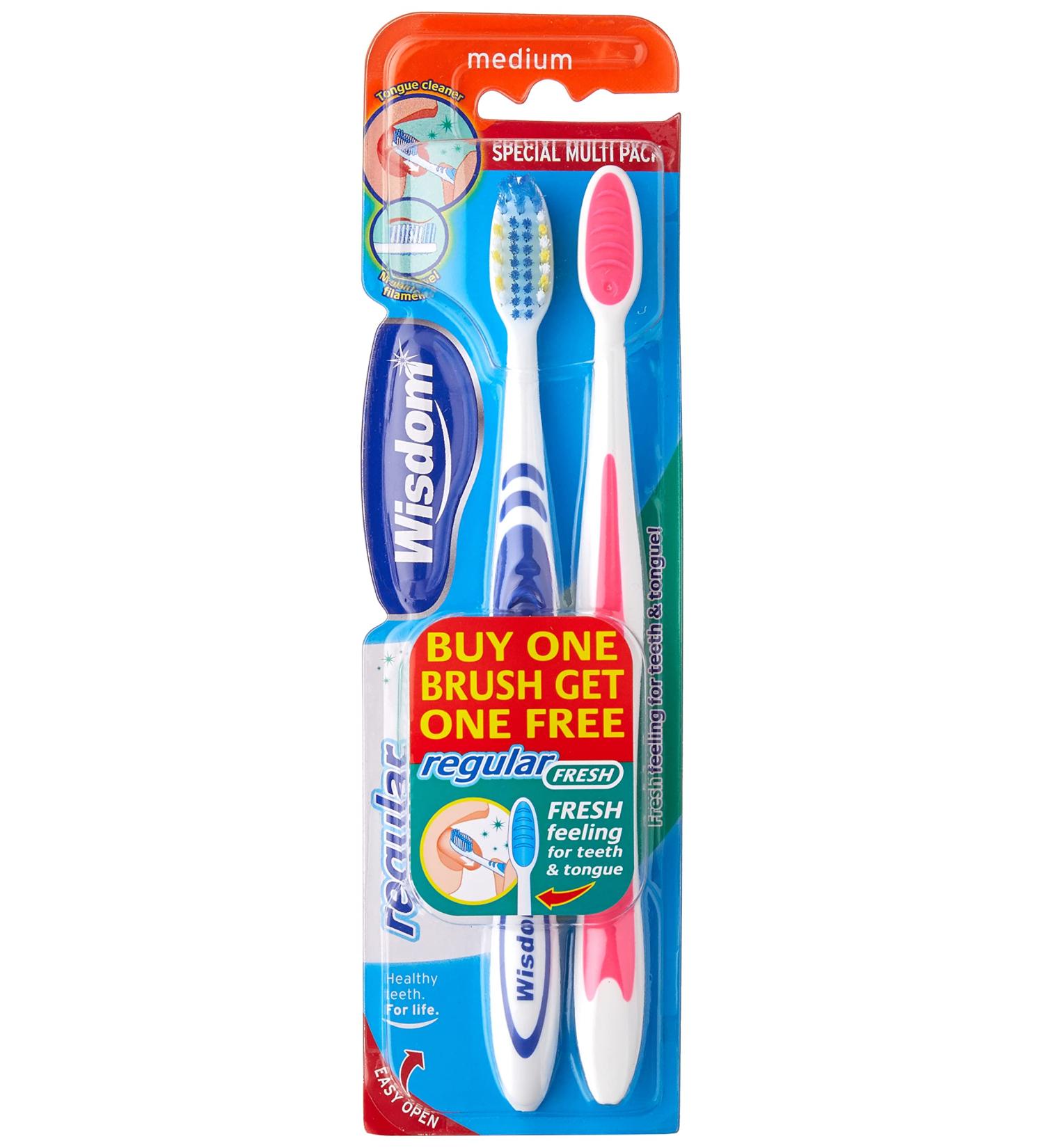 Buy Wisdom Regular Fresh Toothbrush Medium - 2 Pack | International Shipping Available - Buy Online on GoSupps.com