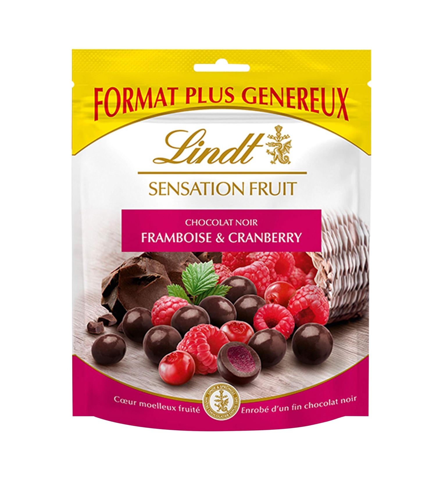 Lindt Fruit Sensation Dark Chocolate Raspberry & Cranberry - 160g - Buy Online on GoSupps.com