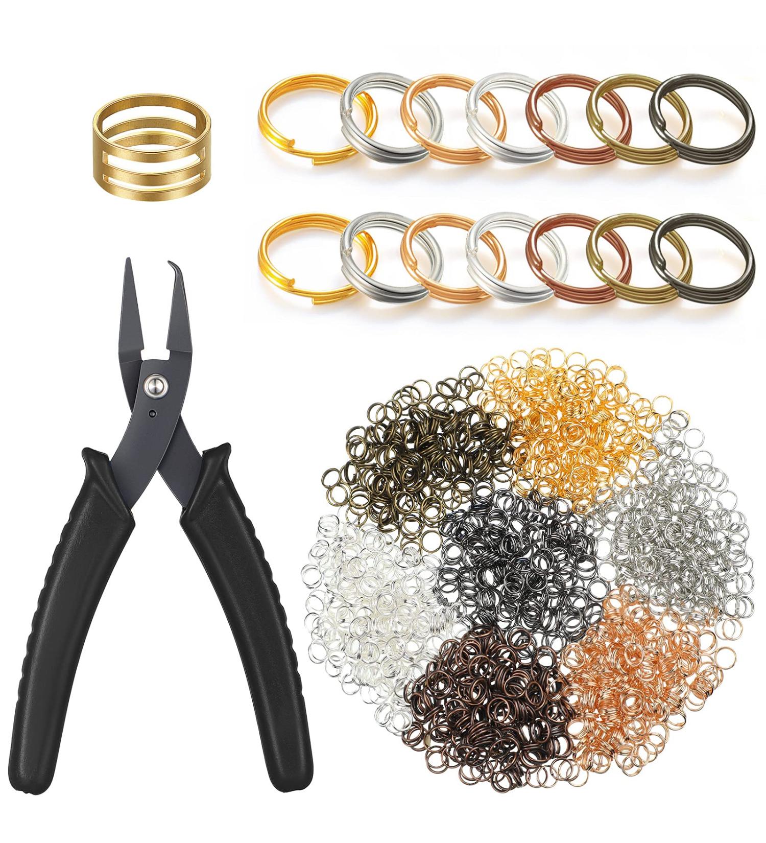 Hotop 1402 Pieces Split Jump Rings Set - MultiColor Jewelry Split Rings with Opener and Plier for DIY Craft Making - Buy Online on GoSupps.com