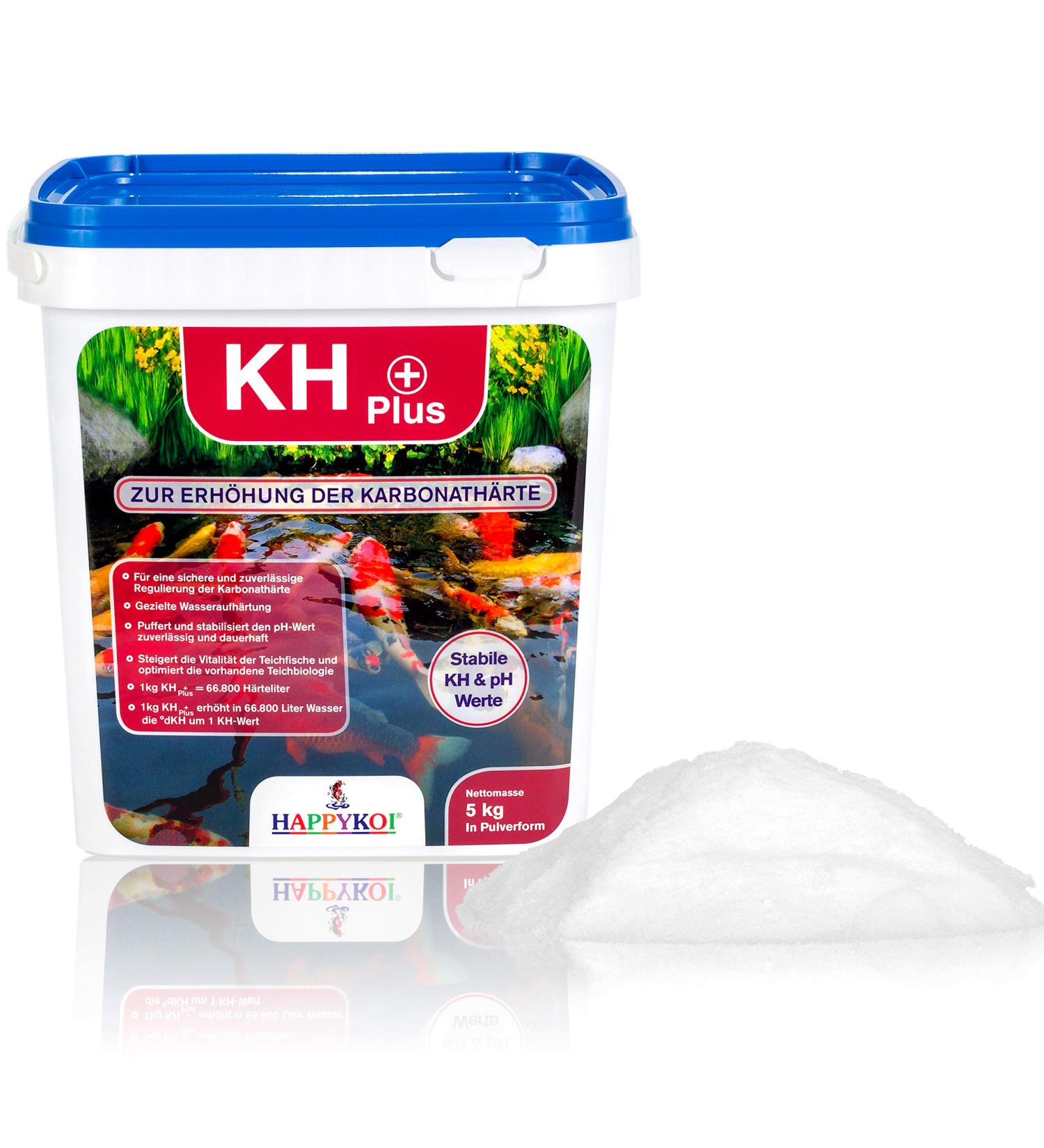 Happykoi KH Plus - Increase the carbonate hardness for stable KH water hardness & pH values in the Koi pond swimming pond (5.0 kg)