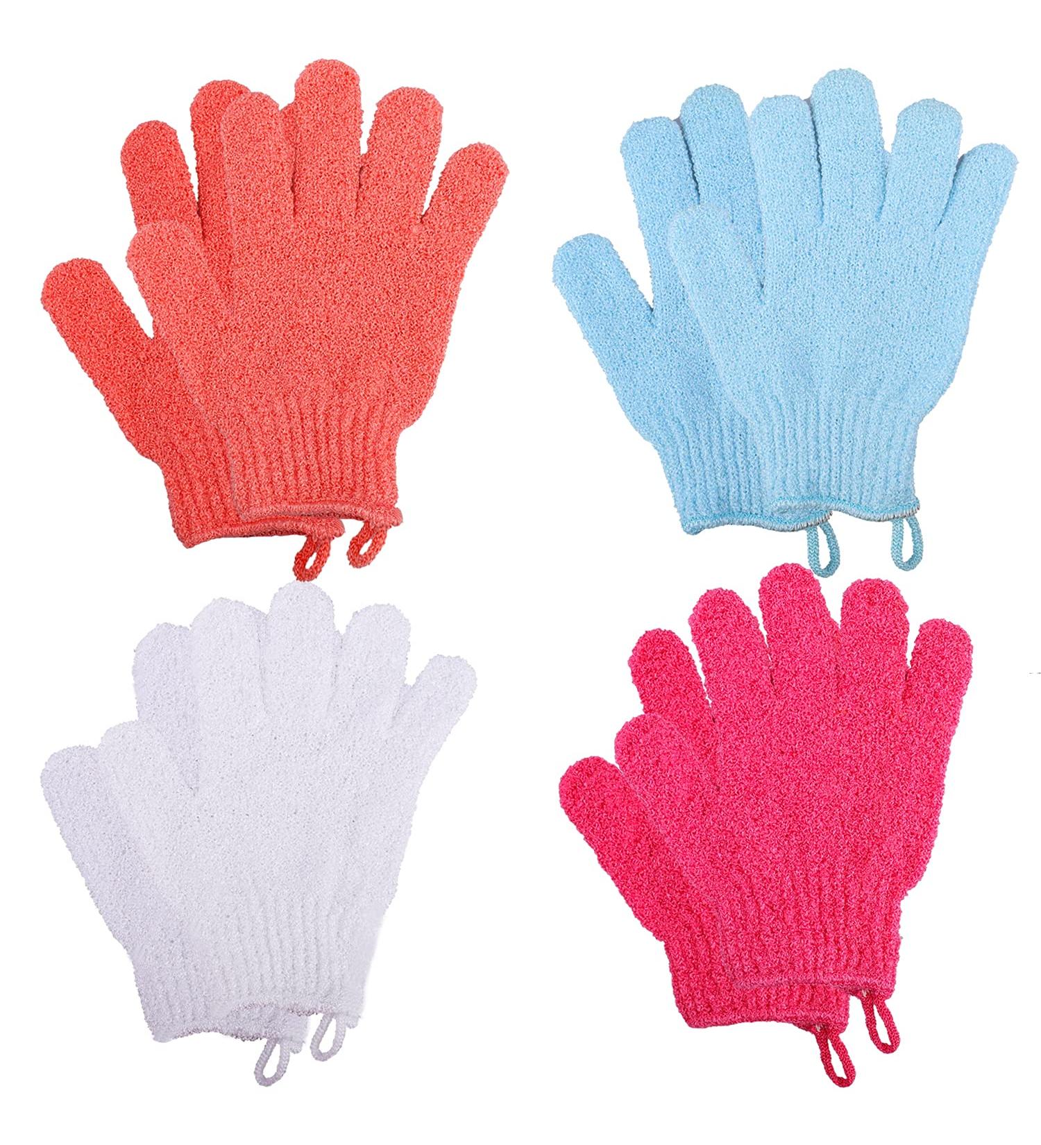 Pairs Exfoliating Bath Gloves - Double Sided Body Scrub Mitts for Shower & Spa | 4 Colors Available - Buy Online on GoSupps.com