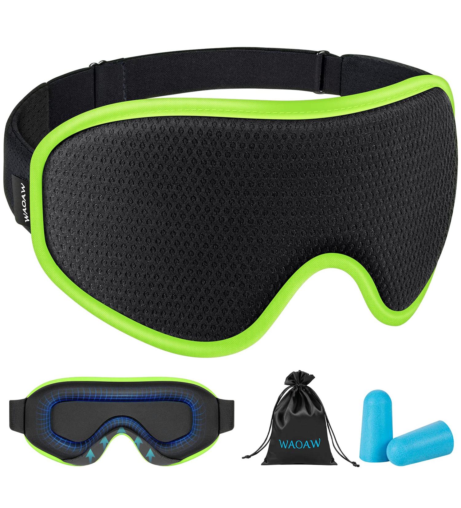 WAOAW 3D Light Blocking Sleep Mask for Men and Women - Green - Buy Online on GoSupps.com