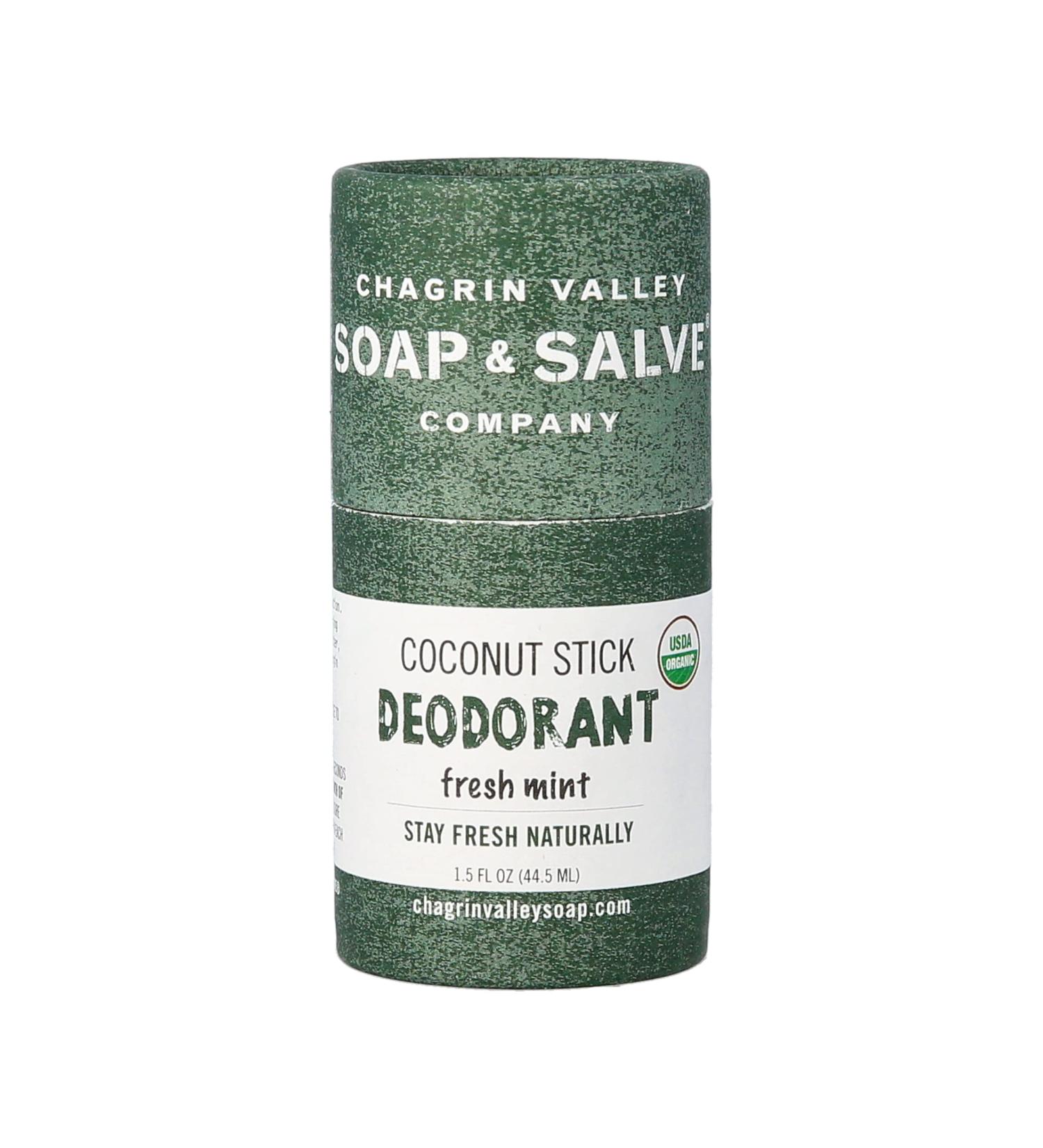 Organic Natural Deodorant Stick - Chagrin Valley Soap & Salve | Fresh Mint - Eco-Friendly & Chemical-Free - Buy Online on GoSupps.com