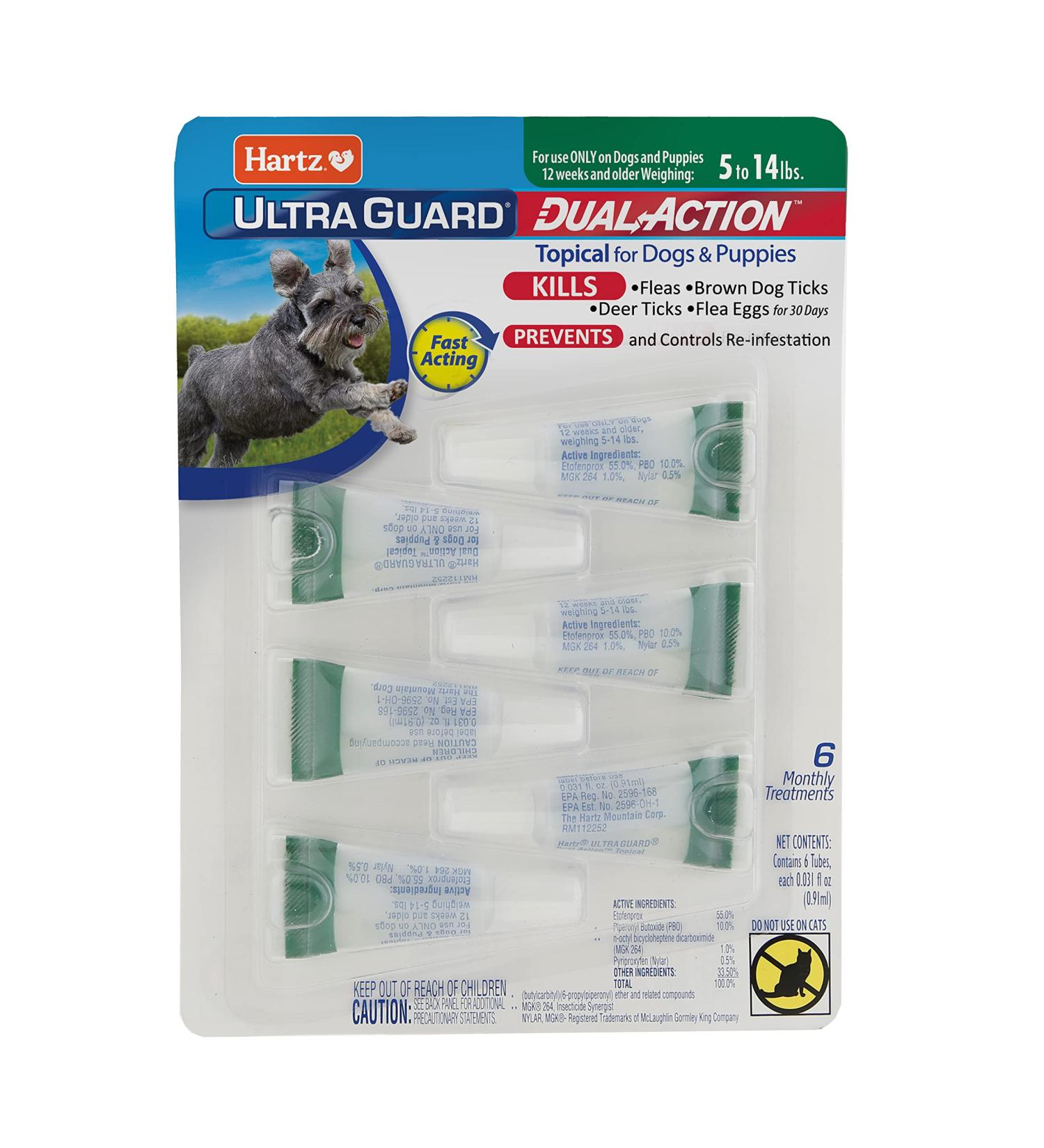 Hartz UltraGuard Dual Action Flea & Tick Topical Treatment | 6 Month Protection | 5-14 lb Dogs - Buy Online on GoSupps.com