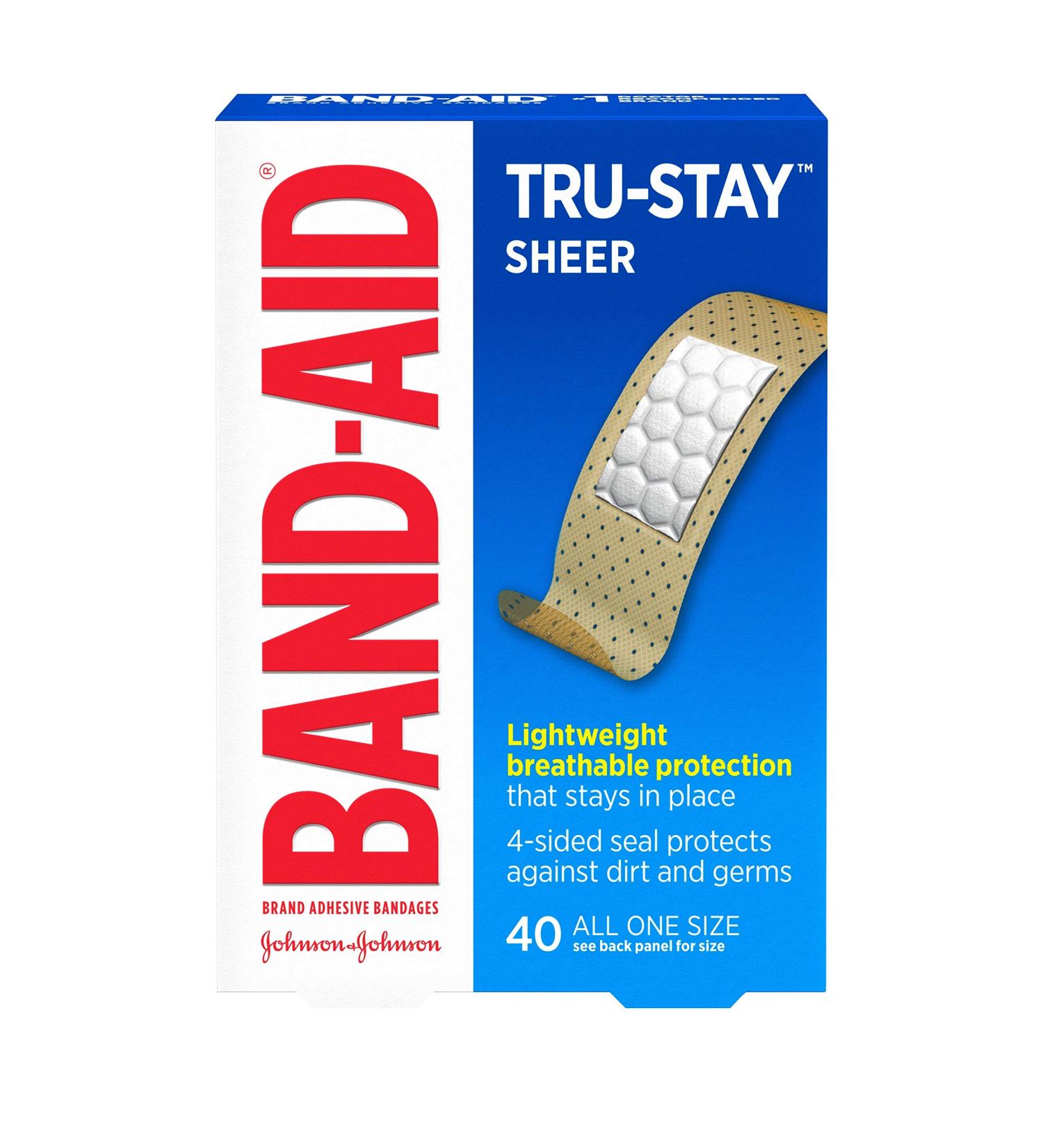 Band-Aid Brand Tru-Stay Sheer Strips - Adhesive Bandages for First Aid & Wound Care (40 ct) - International Shipping Available - Buy Online on GoSupps.com