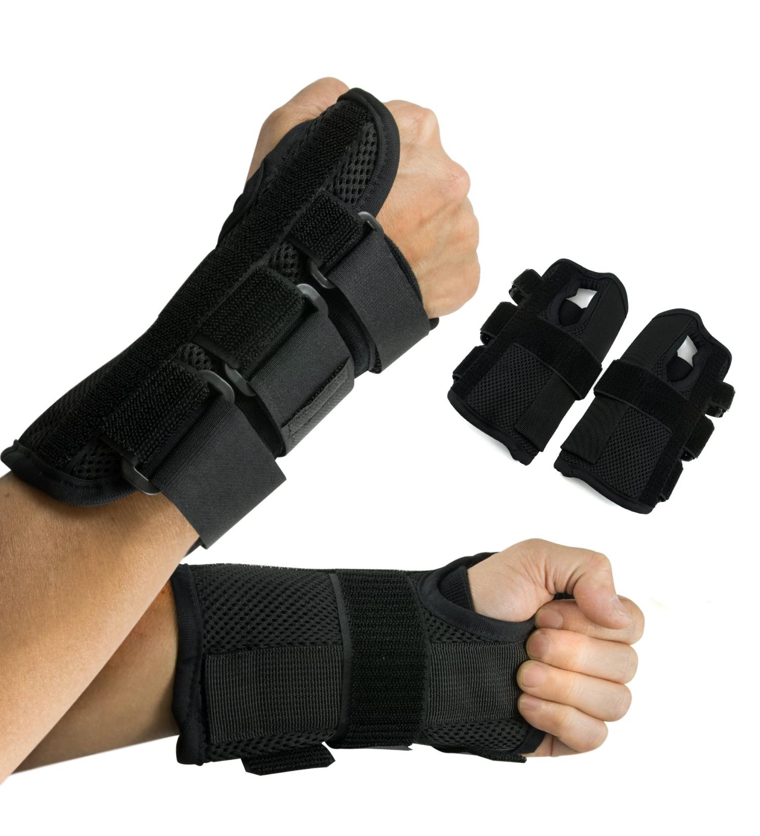 Wrist Brace Carpal Tunnel Splint Supports Pair Small/Medium - Pain Relief, Reduced Recovery Time, Compression for Sprain, Arthritis, Tendinitis - Buy Online on GoSupps.com