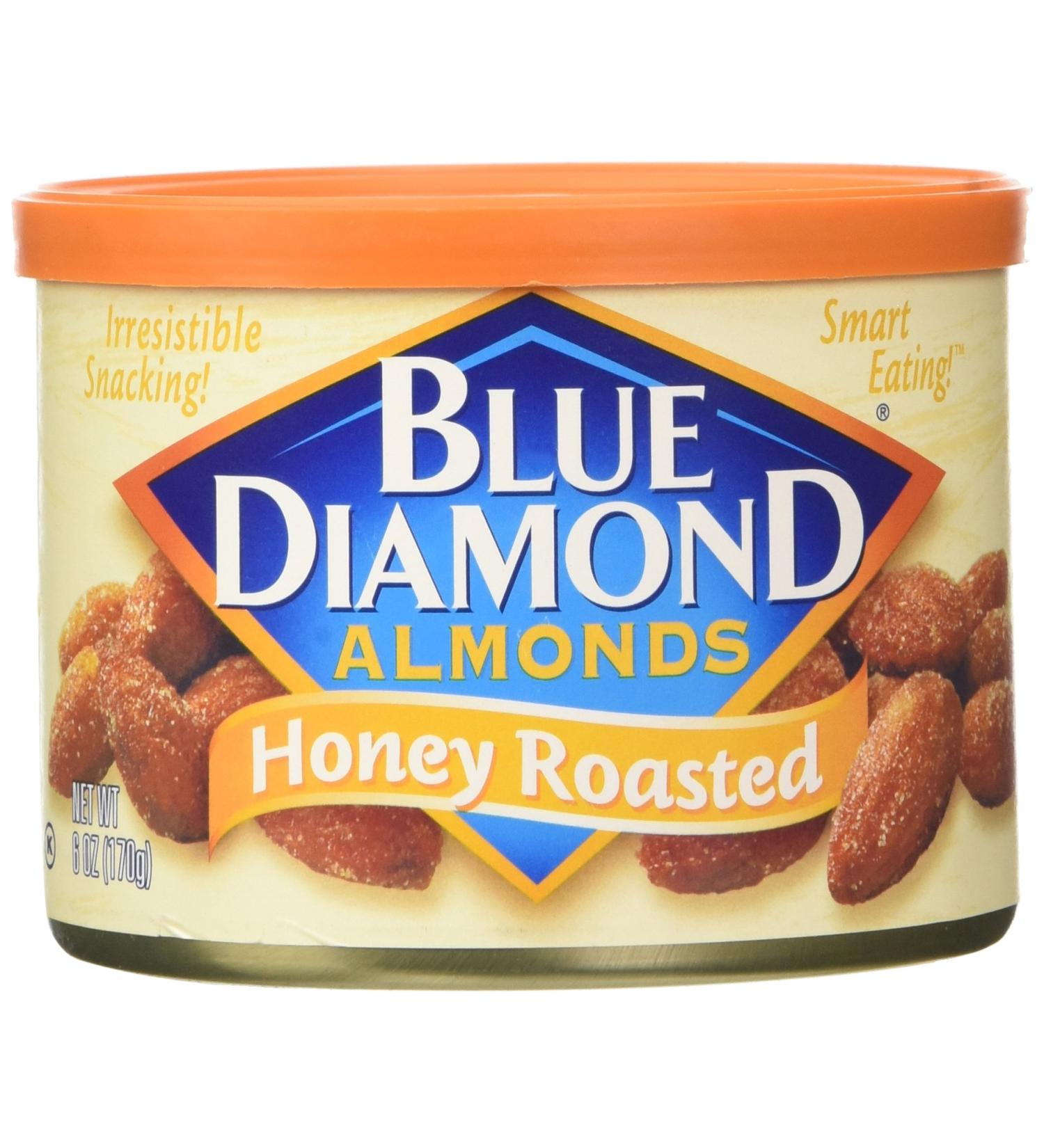 Blue Diamond Almonds Can Honey Roasted 6 oz - Buy Online on GoSupps.com