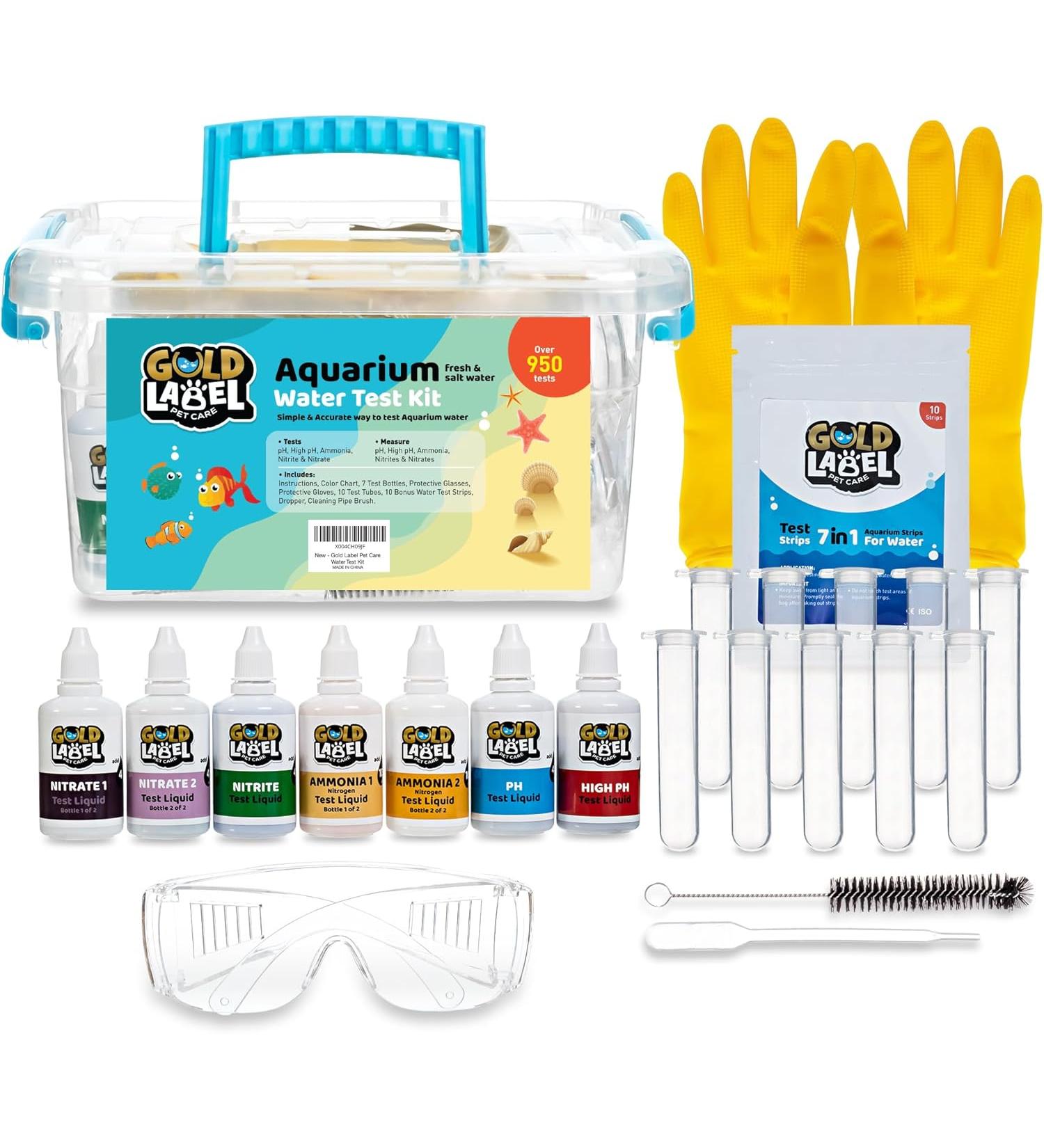 GOLD LABEL PET CARE Freshwater Aquarium Master Test Kit 950+ Tests for pH Ammonia Nitrite & Nitrate Fast & Accurate Water Quality Testing Use Complete Kit - Buy Online on GoSupps.com