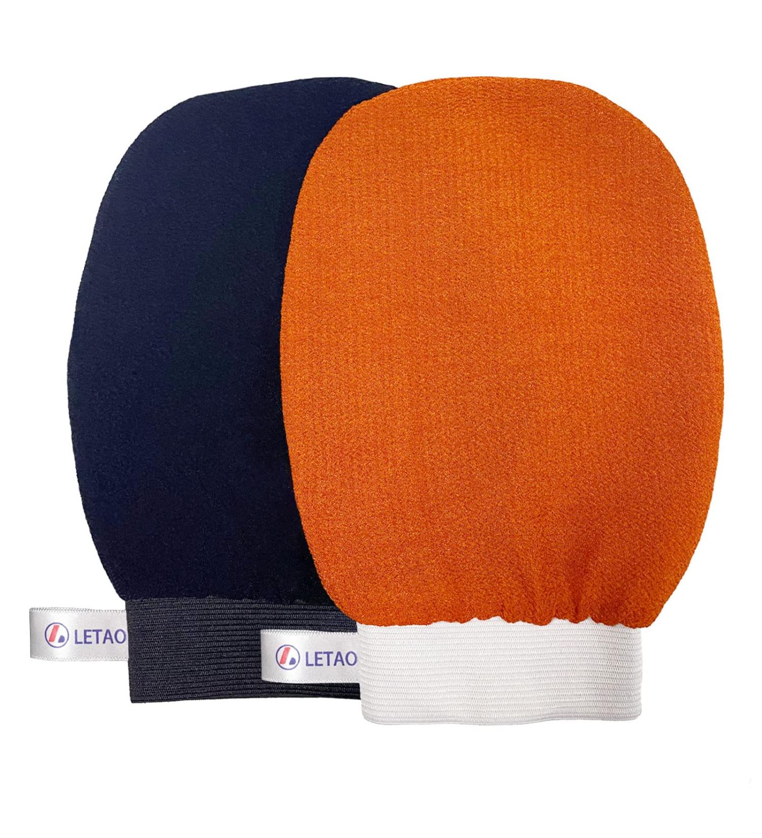 LETAO Exfoliating Gloves - 2 Pieces Body Scrub & Peeling Hamam Gloves for Silky Smooth Skin - International Shipping Available - Buy Online on GoSupps.com