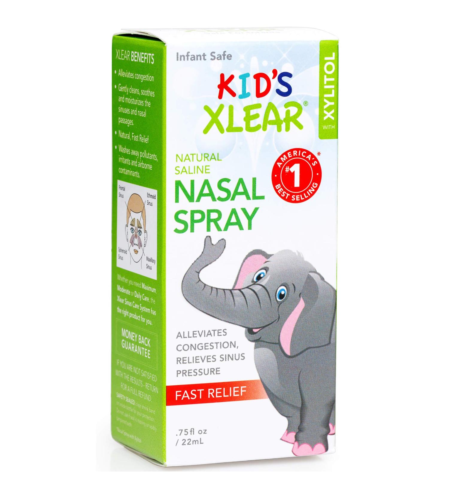 Xlear Kids Saline Nasal Spray 0.75 fl oz (22 ml) â€“ Gentle Relief for Nasal Congestion - Buy Online on GoSupps.com