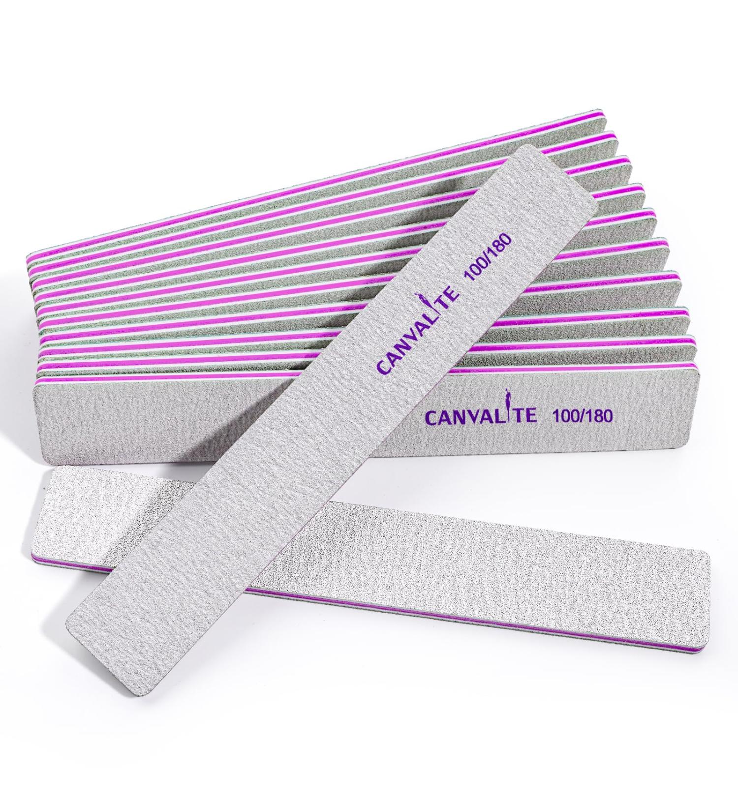Canvalite 10stk Professional Nail Files for Gel Nails - Washable & Reusable 100/180 Double-Sided Nail Buffer Blocks - Buy Online on GoSupps.com