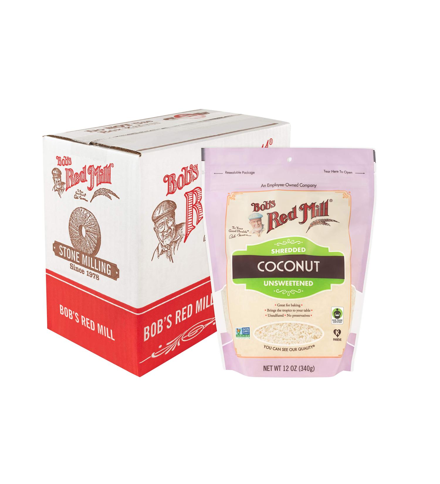 Bob's Red Mill Unsweetened Shredded Coconut 12oz - Pack of 4 - Buy Online on GoSupps.com